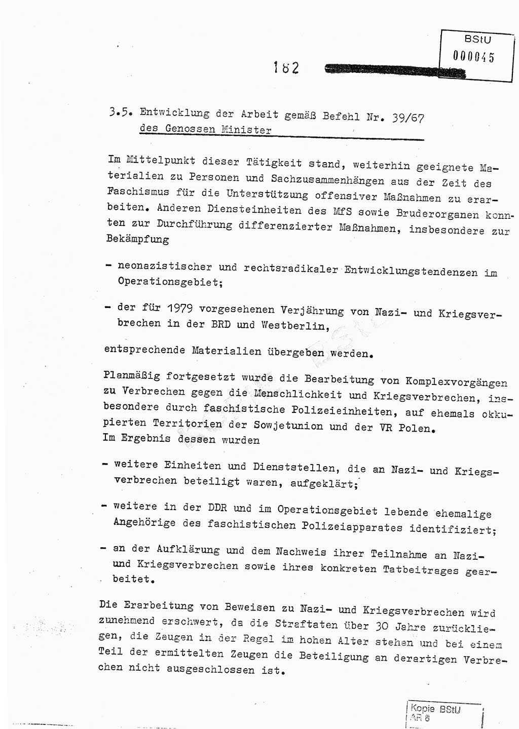 Jahresbericht der Hauptabteilung (HA) Ⅸ 1978, Analyse über die Entwicklung und die Wirksamkeit der politisch-operativen Arbeit der Linie Ⅸ im Jahre 1978, Ministerium für Staatssicherheit (MfS) der Deutschen Demokratischen Republik (DDR), Hauptabteilung Ⅸ, Berlin 1979, Seite 182 (Anal. MfS DDR HA Ⅸ /78 1979, S. 182)