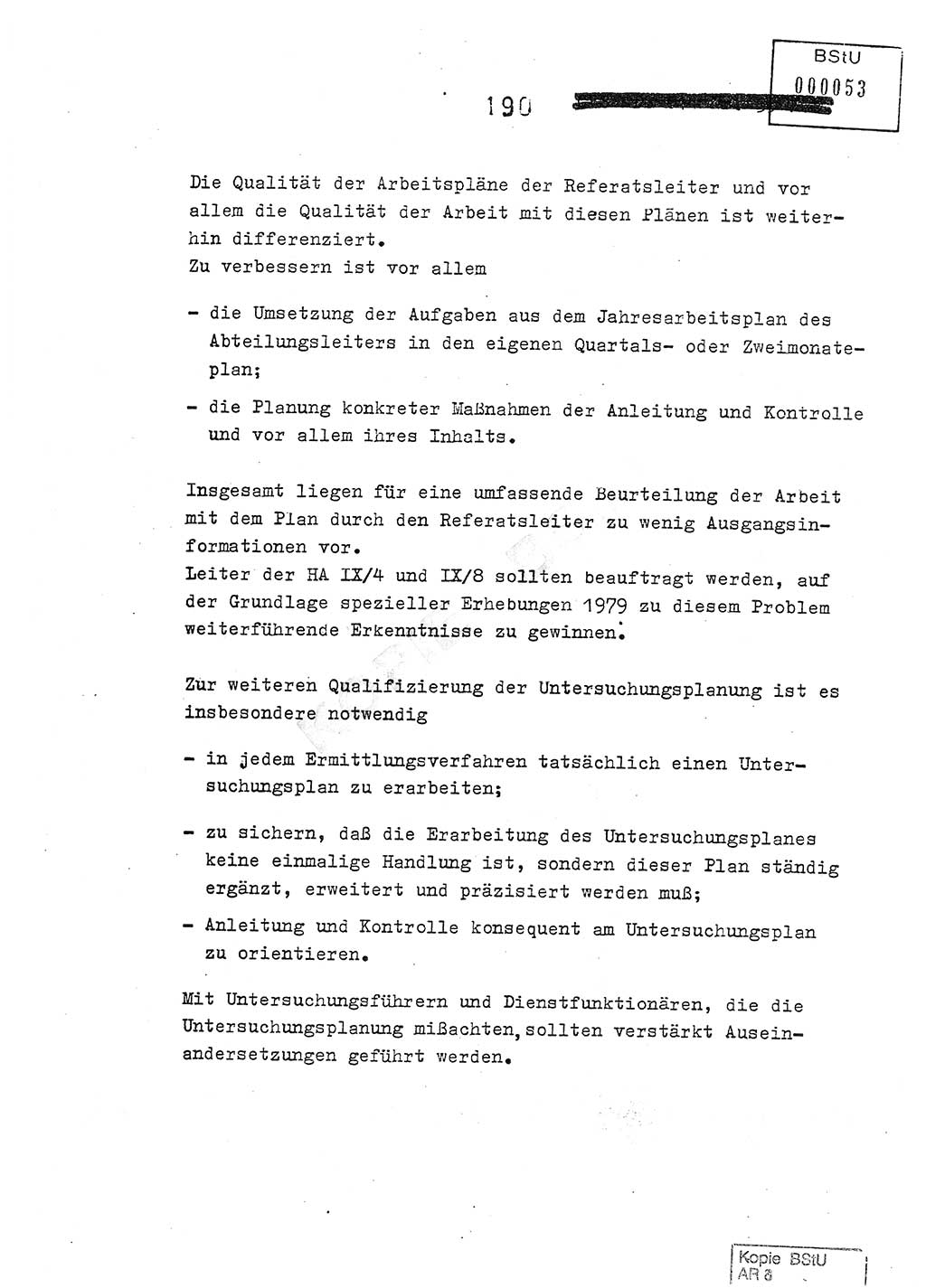 Jahresbericht der Hauptabteilung (HA) Ⅸ 1978, Analyse über die Entwicklung und die Wirksamkeit der politisch-operativen Arbeit der Linie Ⅸ im Jahre 1978, Ministerium für Staatssicherheit (MfS) der Deutschen Demokratischen Republik (DDR), Hauptabteilung Ⅸ, Berlin 1979, Seite 190 (Anal. MfS DDR HA Ⅸ /78 1979, S. 190)