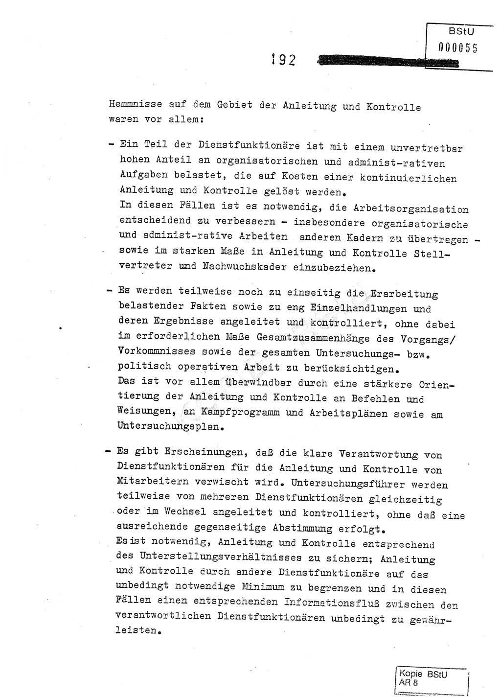 Jahresbericht der Hauptabteilung (HA) Ⅸ 1978, Analyse über die Entwicklung und die Wirksamkeit der politisch-operativen Arbeit der Linie Ⅸ im Jahre 1978, Ministerium für Staatssicherheit (MfS) der Deutschen Demokratischen Republik (DDR), Hauptabteilung Ⅸ, Berlin 1979, Seite 192 (Anal. MfS DDR HA Ⅸ /78 1979, S. 192)