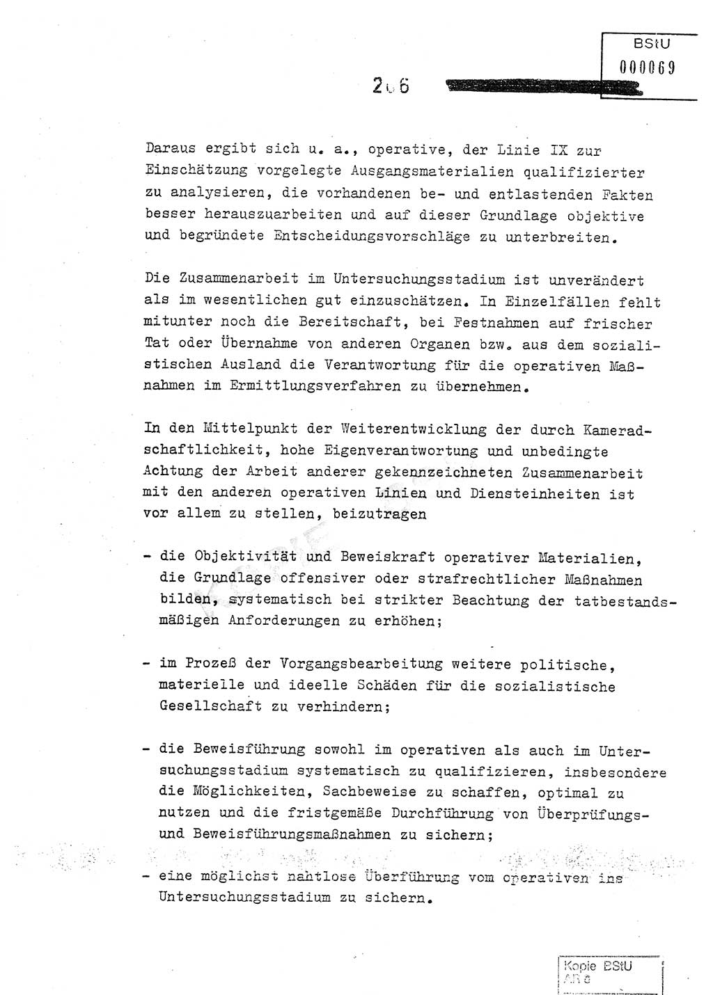 Jahresbericht der Hauptabteilung (HA) Ⅸ 1978, Analyse über die Entwicklung und die Wirksamkeit der politisch-operativen Arbeit der Linie Ⅸ im Jahre 1978, Ministerium für Staatssicherheit (MfS) der Deutschen Demokratischen Republik (DDR), Hauptabteilung Ⅸ, Berlin 1979, Seite 206 (Anal. MfS DDR HA Ⅸ /78 1979, S. 206)