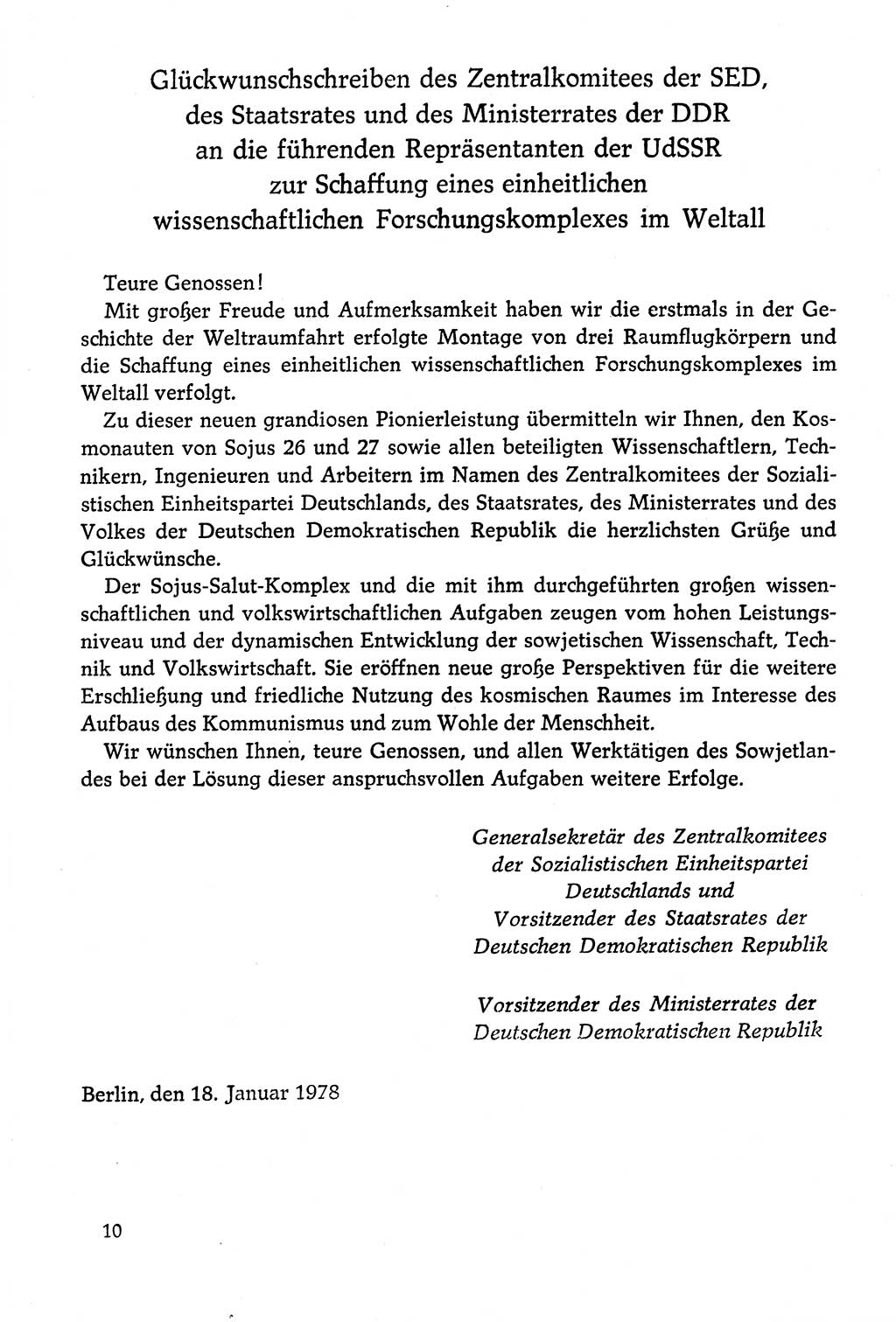Dokumente der Sozialistischen Einheitspartei Deutschlands (SED) [Deutsche Demokratische Republik (DDR)] 1978-1979, Seite 10 (Dok. SED DDR 1978-1979, S. 10)