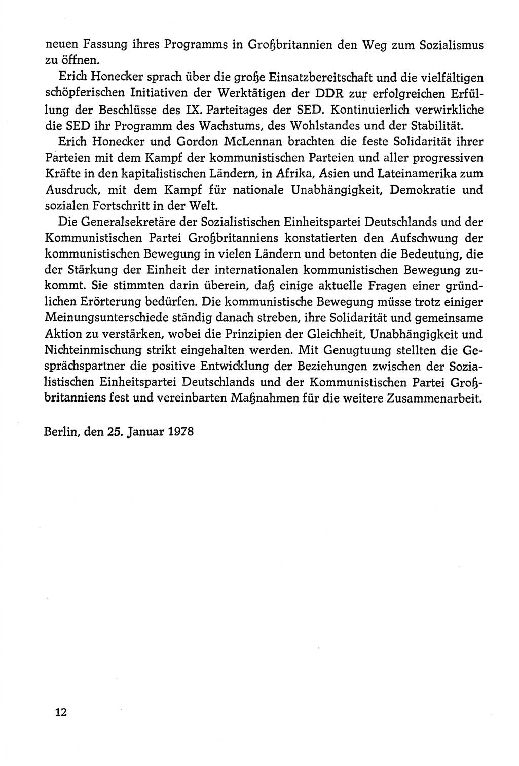 Dokumente der Sozialistischen Einheitspartei Deutschlands (SED) [Deutsche Demokratische Republik (DDR)] 1978-1979, Seite 12 (Dok. SED DDR 1978-1979, S. 12)