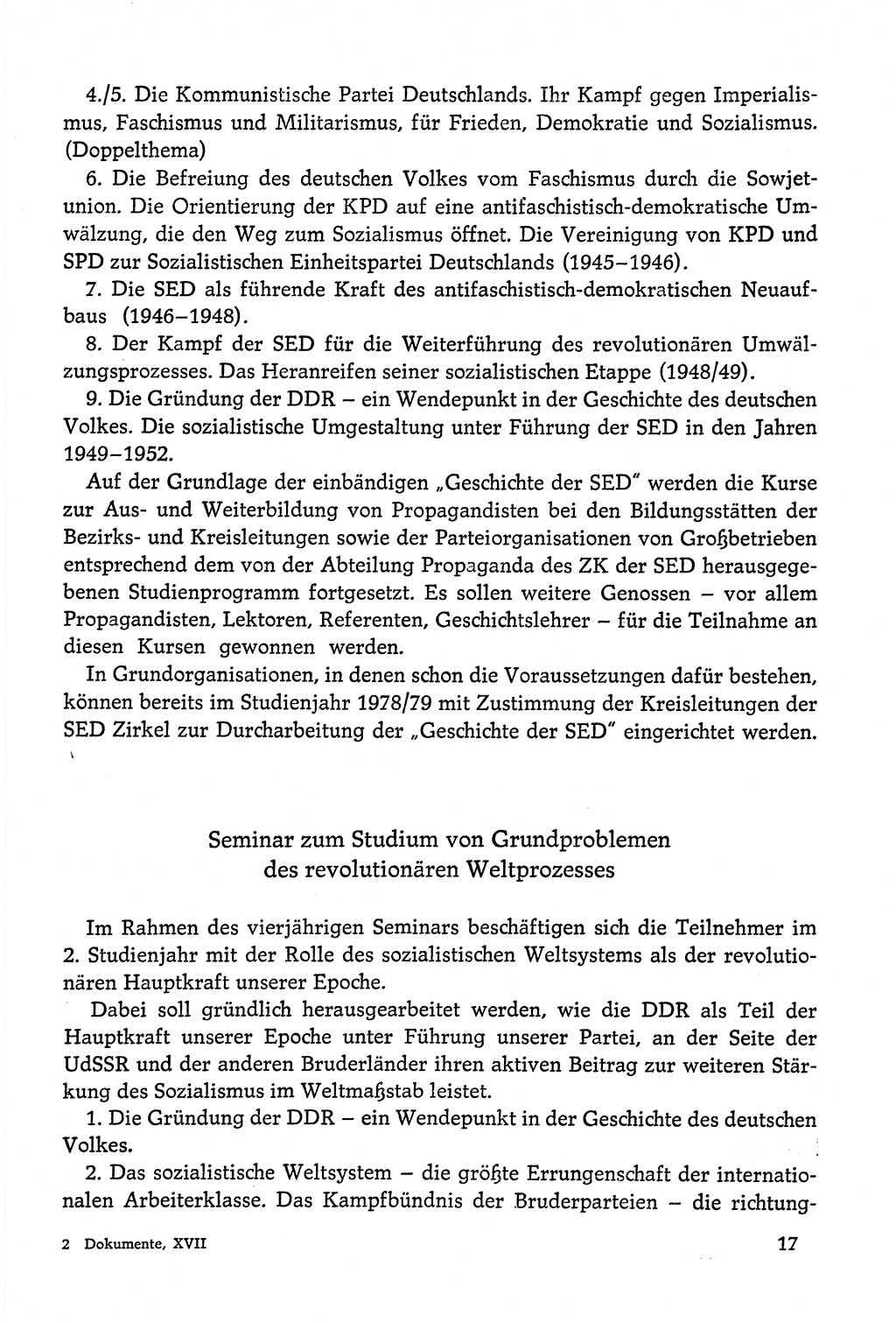 Dokumente der Sozialistischen Einheitspartei Deutschlands (SED) [Deutsche Demokratische Republik (DDR)] 1978-1979, Seite 17 (Dok. SED DDR 1978-1979, S. 17)