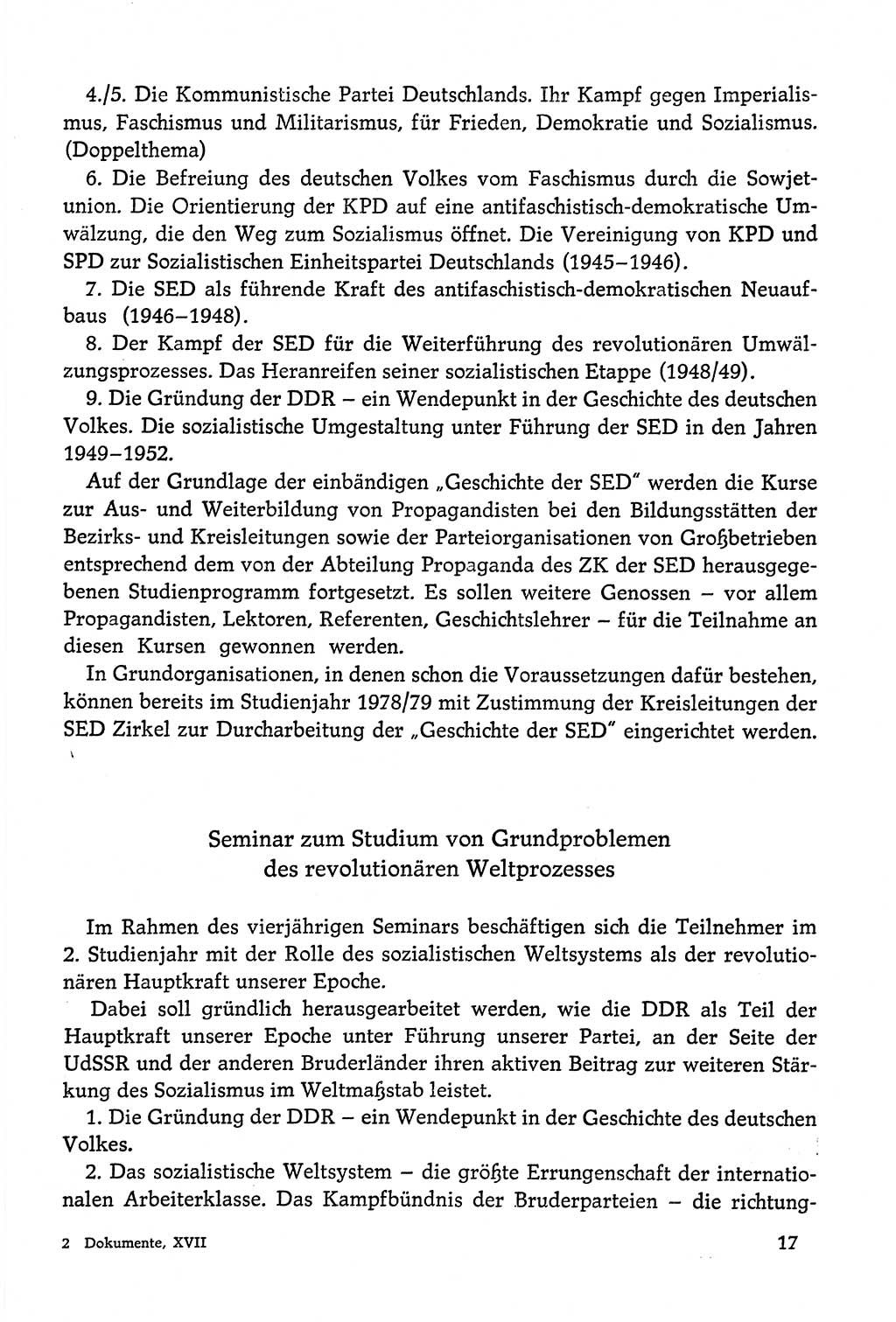 Dokumente der Sozialistischen Einheitspartei Deutschlands (SED) [Deutsche Demokratische Republik (DDR)] 1978-1979, Seite 17 (Dok. SED DDR 1978-1979, S. 17)