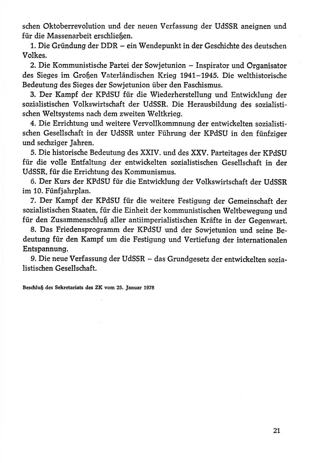 Dokumente der Sozialistischen Einheitspartei Deutschlands (SED) [Deutsche Demokratische Republik (DDR)] 1978-1979, Seite 21 (Dok. SED DDR 1978-1979, S. 21)