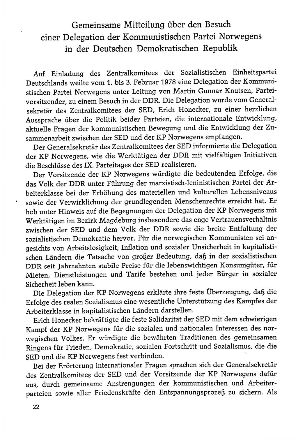 Dokumente der Sozialistischen Einheitspartei Deutschlands (SED) [Deutsche Demokratische Republik (DDR)] 1978-1979, Seite 22 (Dok. SED DDR 1978-1979, S. 22)