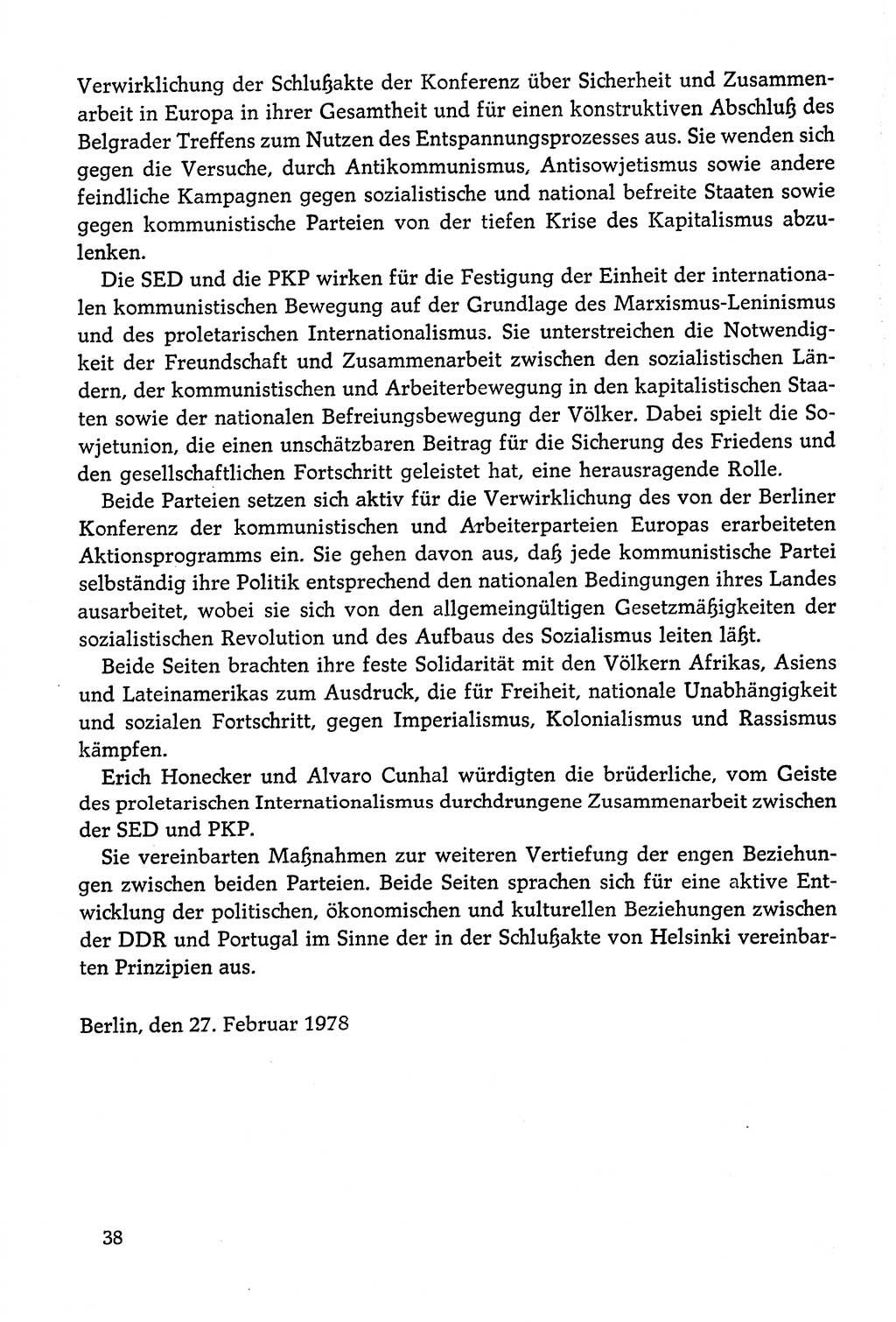 Dokumente der Sozialistischen Einheitspartei Deutschlands (SED) [Deutsche Demokratische Republik (DDR)] 1978-1979, Seite 38 (Dok. SED DDR 1978-1979, S. 38)