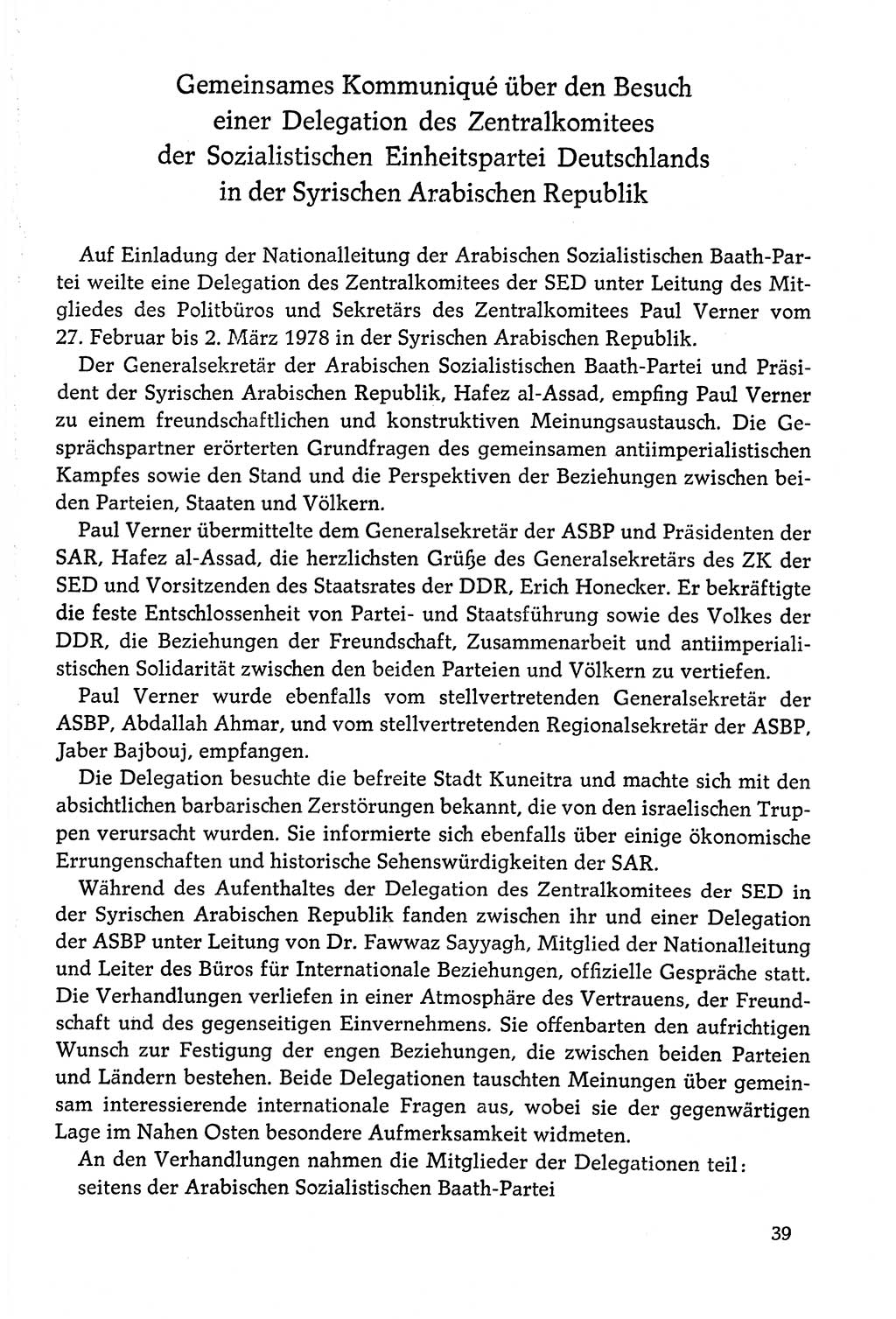Dokumente der Sozialistischen Einheitspartei Deutschlands (SED) [Deutsche Demokratische Republik (DDR)] 1978-1979, Seite 39 (Dok. SED DDR 1978-1979, S. 39)