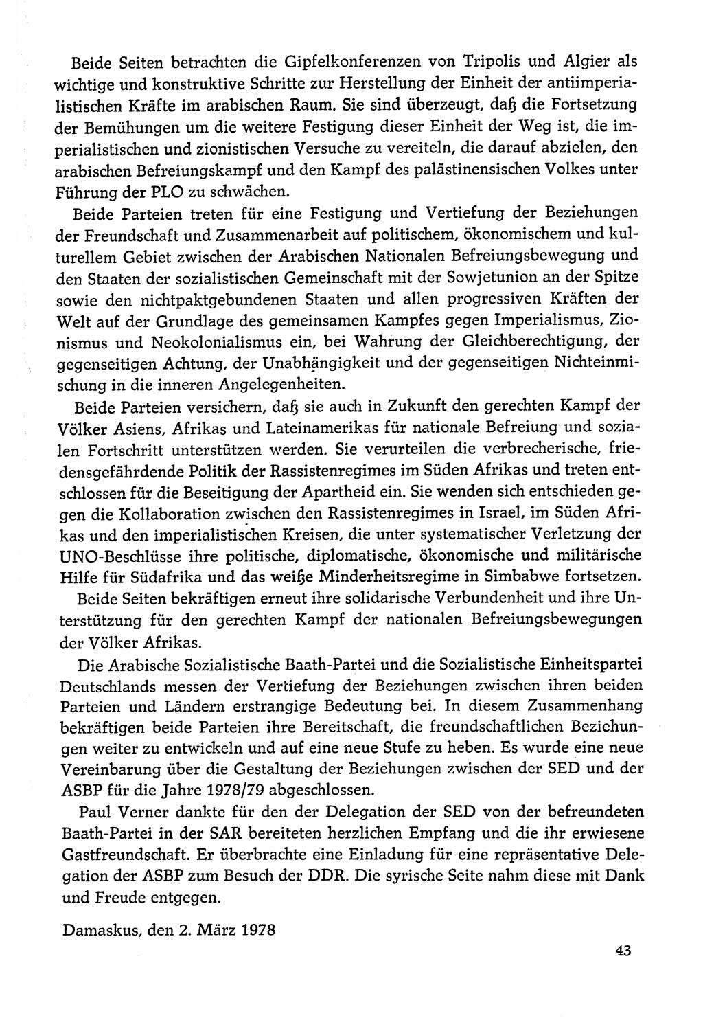 Dokumente der Sozialistischen Einheitspartei Deutschlands (SED) [Deutsche Demokratische Republik (DDR)] 1978-1979, Seite 43 (Dok. SED DDR 1978-1979, S. 43)