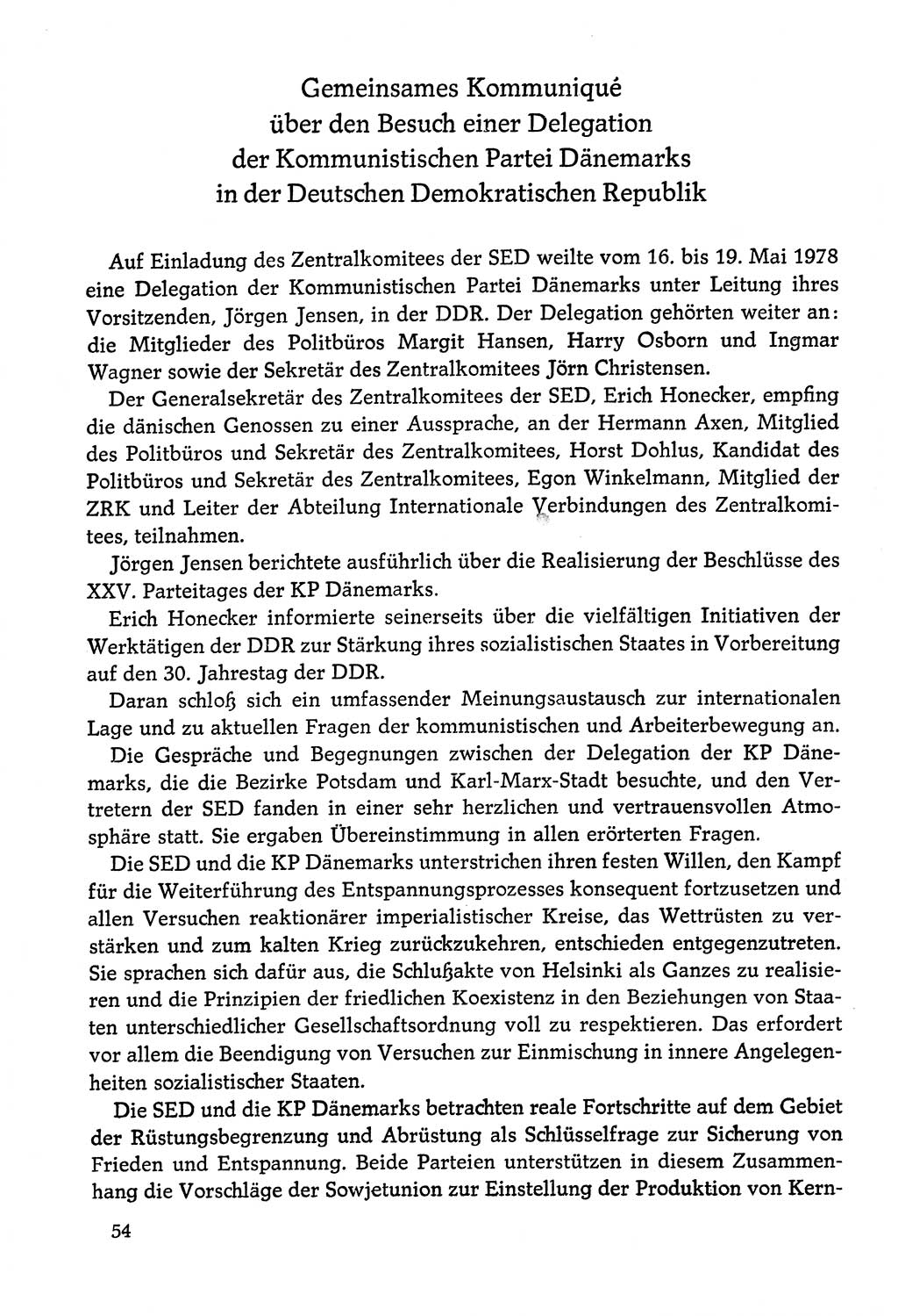 Dokumente der Sozialistischen Einheitspartei Deutschlands (SED) [Deutsche Demokratische Republik (DDR)] 1978-1979, Seite 54 (Dok. SED DDR 1978-1979, S. 54)