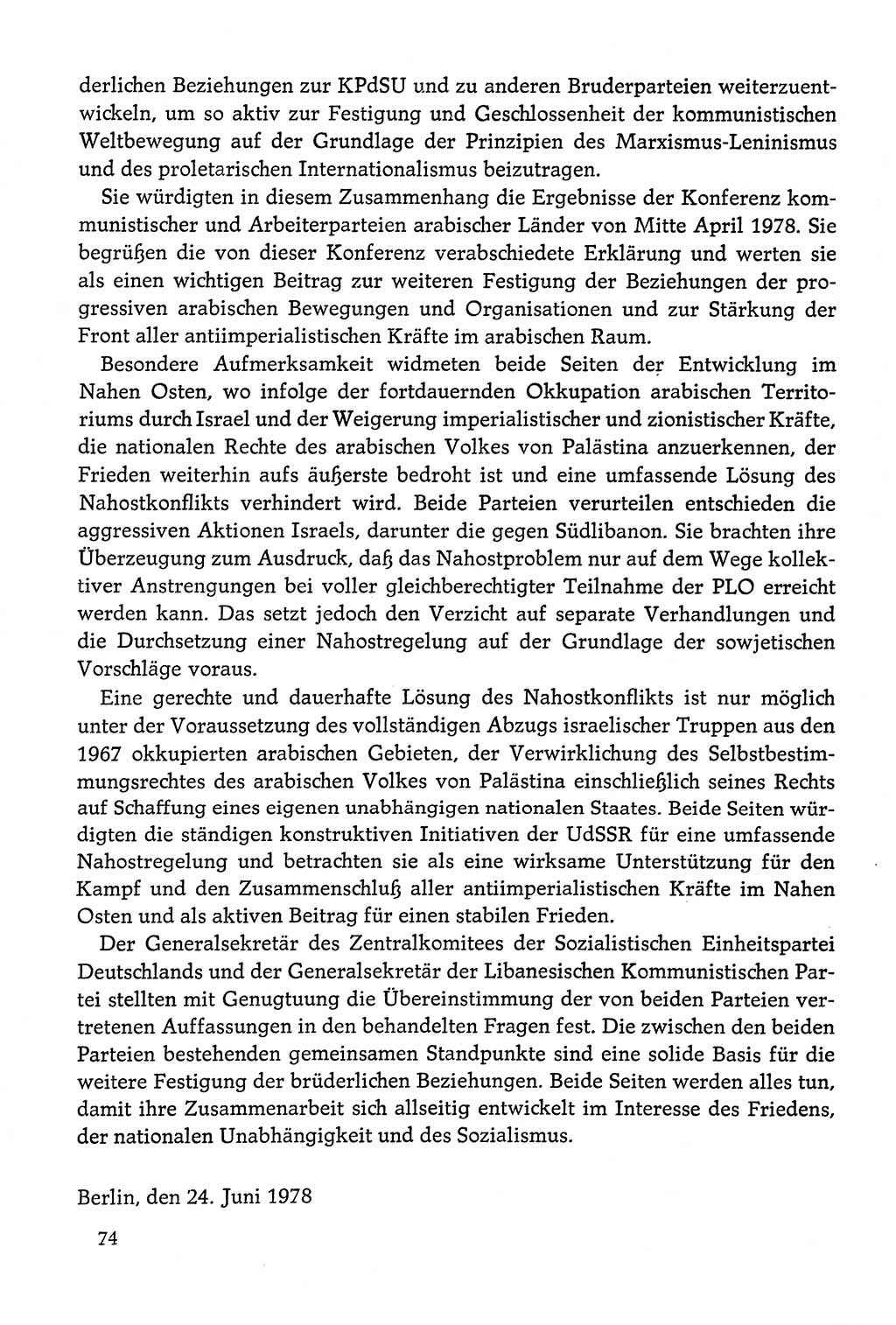 Dokumente der Sozialistischen Einheitspartei Deutschlands (SED) [Deutsche Demokratische Republik (DDR)] 1978-1979, Seite 74 (Dok. SED DDR 1978-1979, S. 74)