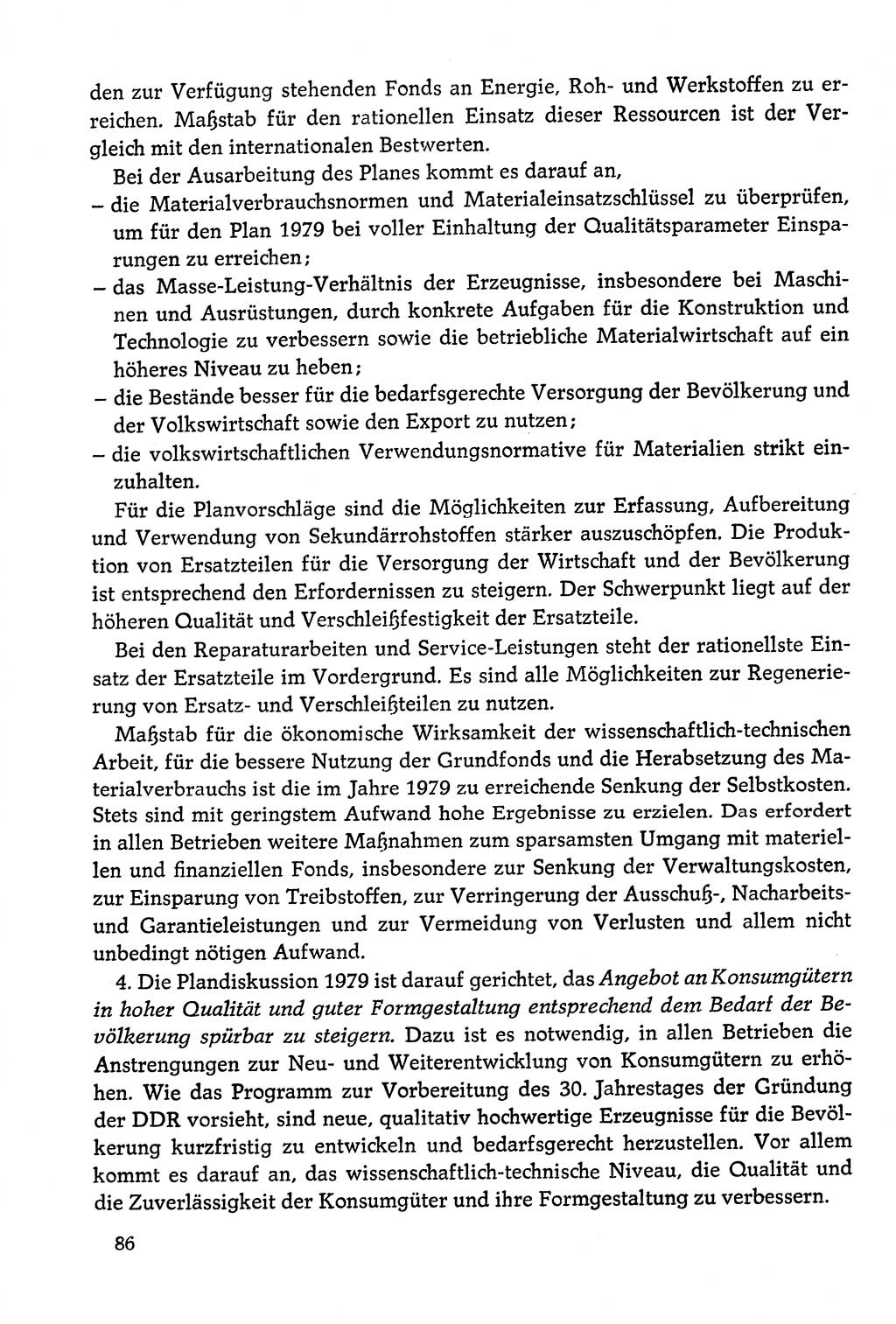Dokumente der Sozialistischen Einheitspartei Deutschlands (SED) [Deutsche Demokratische Republik (DDR)] 1978-1979, Seite 86 (Dok. SED DDR 1978-1979, S. 86)