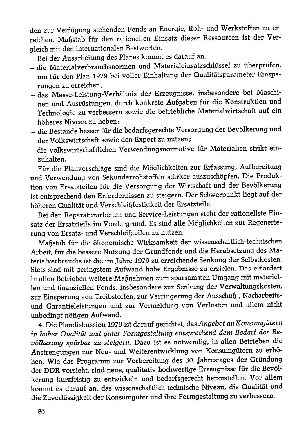 Dokumente der Sozialistischen Einheitspartei Deutschlands (SED) [Deutsche Demokratische Republik (DDR)] 1978-1979, Seite 86 (Dok. SED DDR 1978-1979, S. 86)