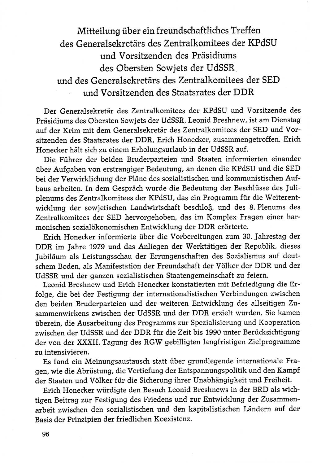 Dokumente der Sozialistischen Einheitspartei Deutschlands (SED) [Deutsche Demokratische Republik (DDR)] 1978-1979, Seite 96 (Dok. SED DDR 1978-1979, S. 96)