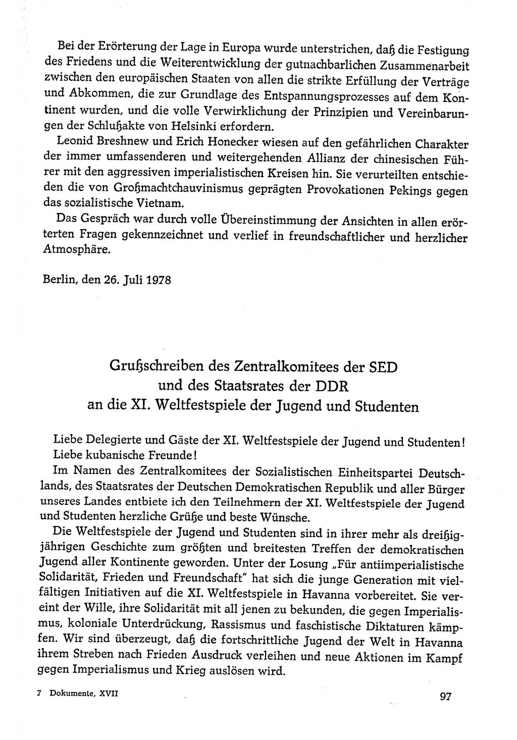 Dokumente der Sozialistischen Einheitspartei Deutschlands (SED) [Deutsche Demokratische Republik (DDR)] 1978-1979, Seite 97 (Dok. SED DDR 1978-1979, S. 97)