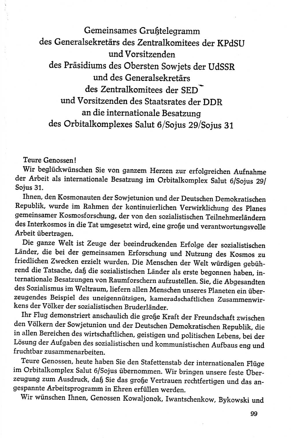 Dokumente der Sozialistischen Einheitspartei Deutschlands (SED) [Deutsche Demokratische Republik (DDR)] 1978-1979, Seite 99 (Dok. SED DDR 1978-1979, S. 99)
