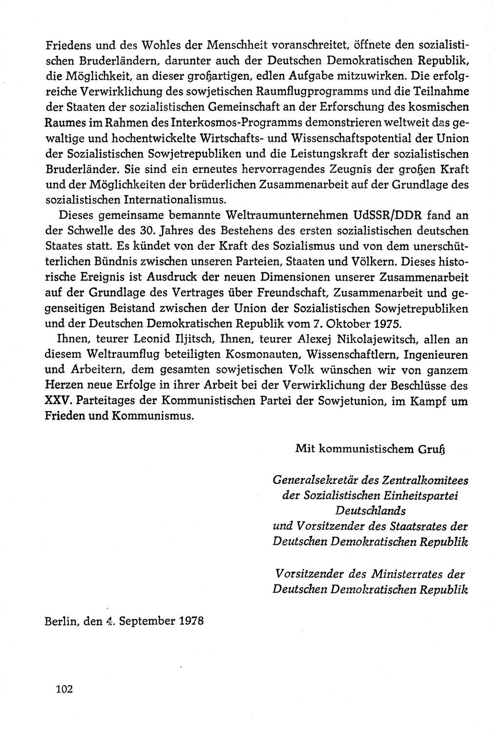 Dokumente der Sozialistischen Einheitspartei Deutschlands (SED) [Deutsche Demokratische Republik (DDR)] 1978-1979, Seite 102 (Dok. SED DDR 1978-1979, S. 102)