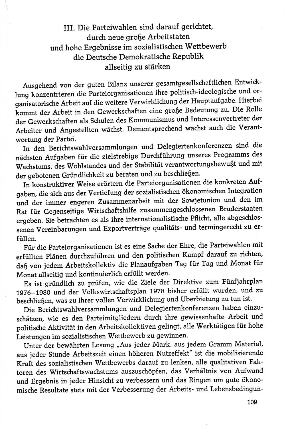 Dokumente der Sozialistischen Einheitspartei Deutschlands (SED) [Deutsche Demokratische Republik (DDR)] 1978-1979, Seite 109 (Dok. SED DDR 1978-1979, S. 109)