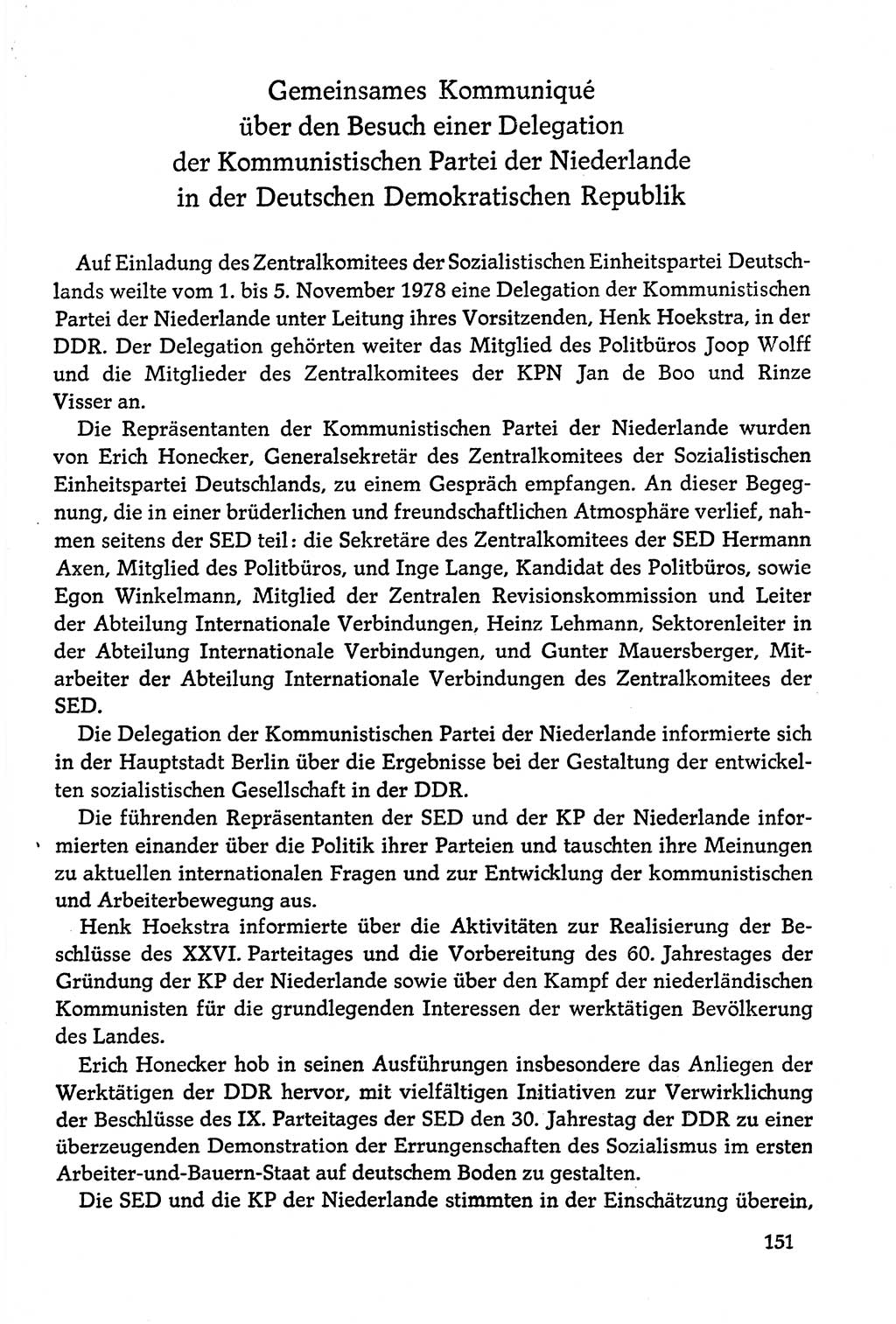 Dokumente der Sozialistischen Einheitspartei Deutschlands (SED) [Deutsche Demokratische Republik (DDR)] 1978-1979, Seite 151 (Dok. SED DDR 1978-1979, S. 151)