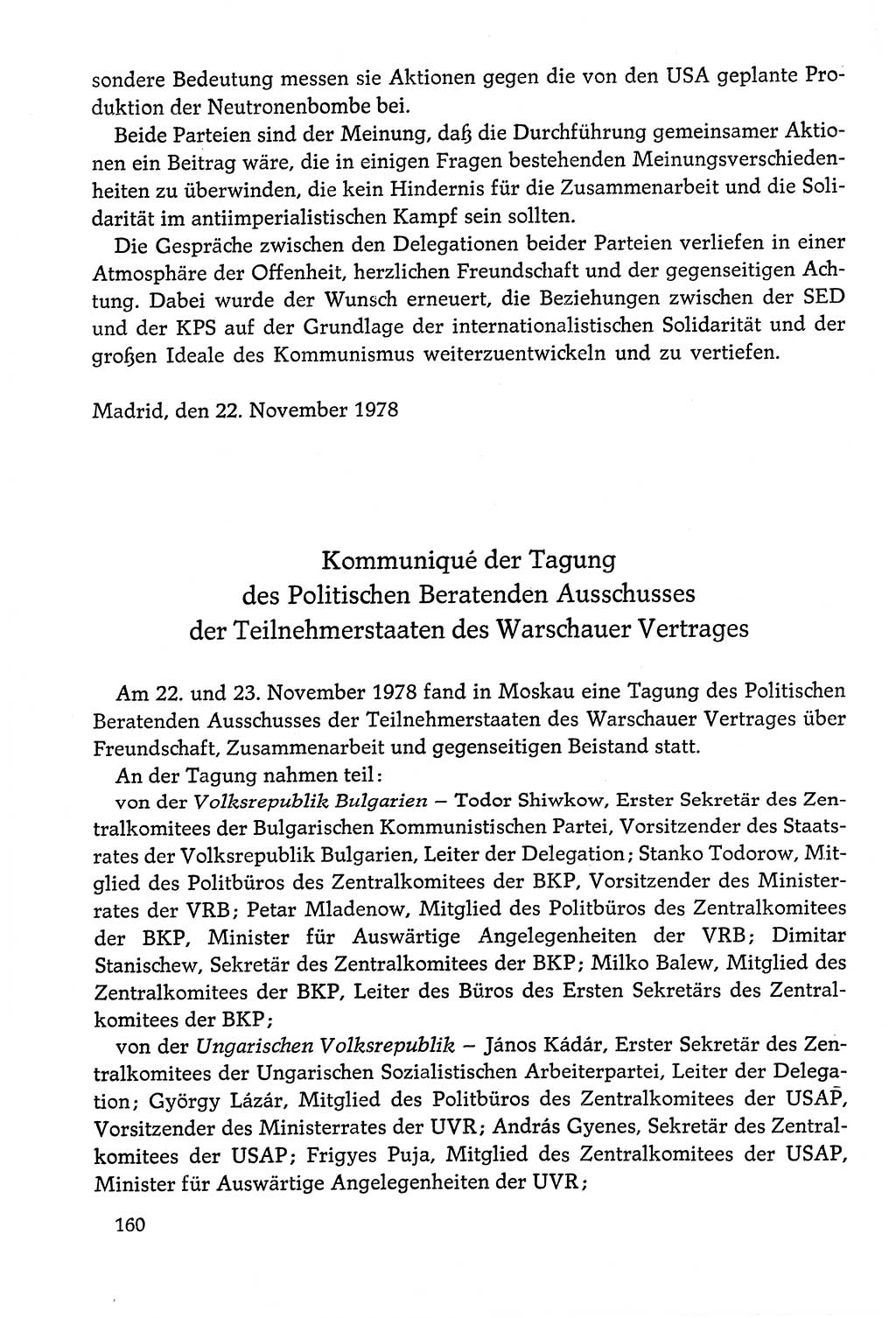 Dokumente der Sozialistischen Einheitspartei Deutschlands (SED) [Deutsche Demokratische Republik (DDR)] 1978-1979, Seite 160 (Dok. SED DDR 1978-1979, S. 160)