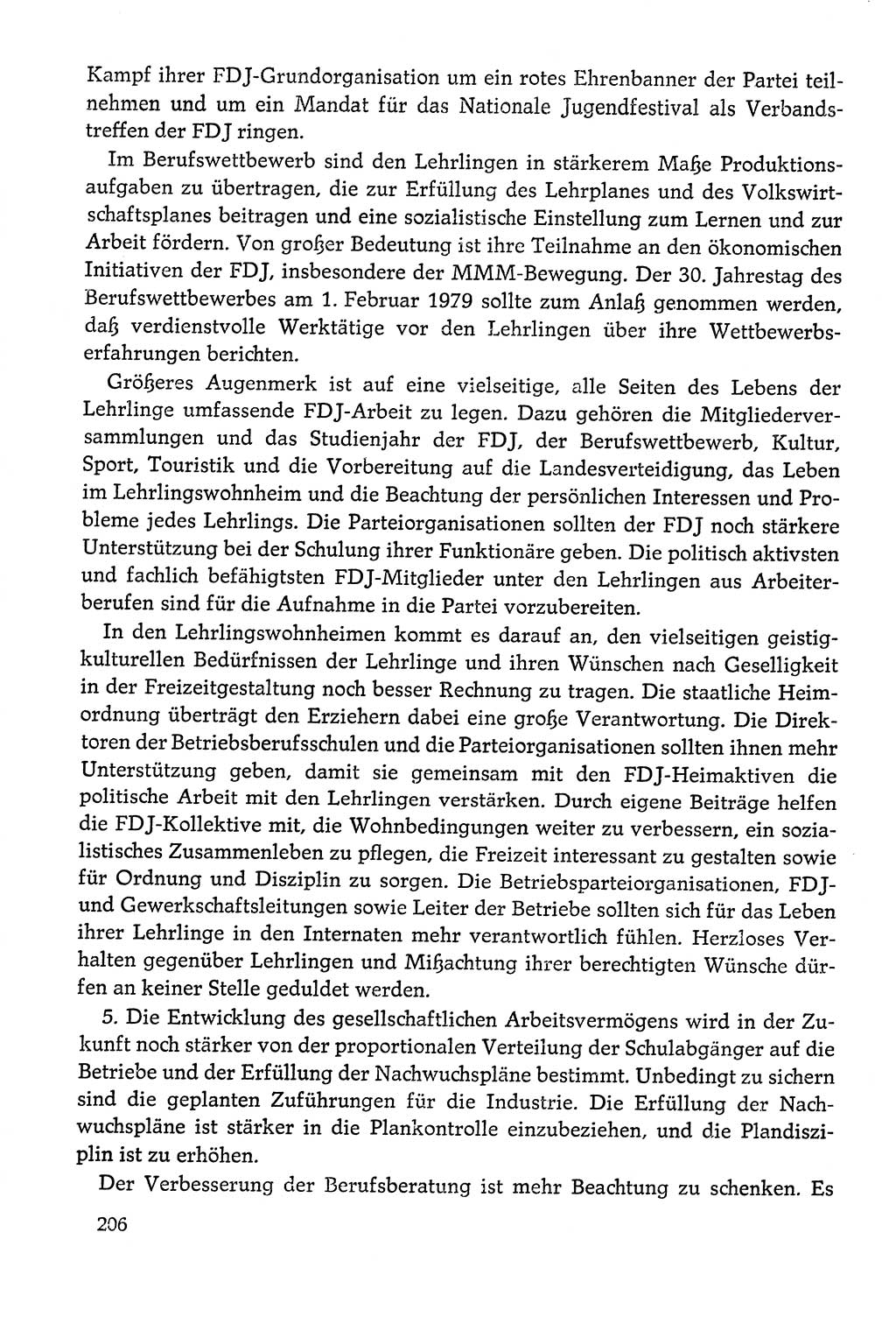 Dokumente der Sozialistischen Einheitspartei Deutschlands (SED) [Deutsche Demokratische Republik (DDR)] 1978-1979, Seite 206 (Dok. SED DDR 1978-1979, S. 206)