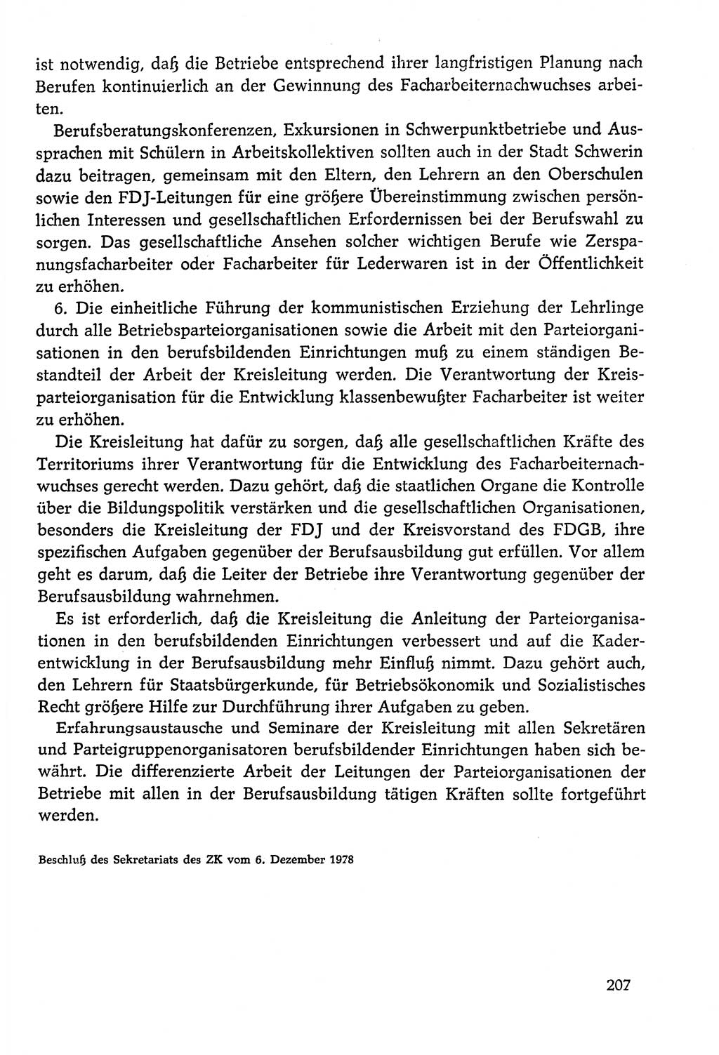 Dokumente der Sozialistischen Einheitspartei Deutschlands (SED) [Deutsche Demokratische Republik (DDR)] 1978-1979, Seite 207 (Dok. SED DDR 1978-1979, S. 207)