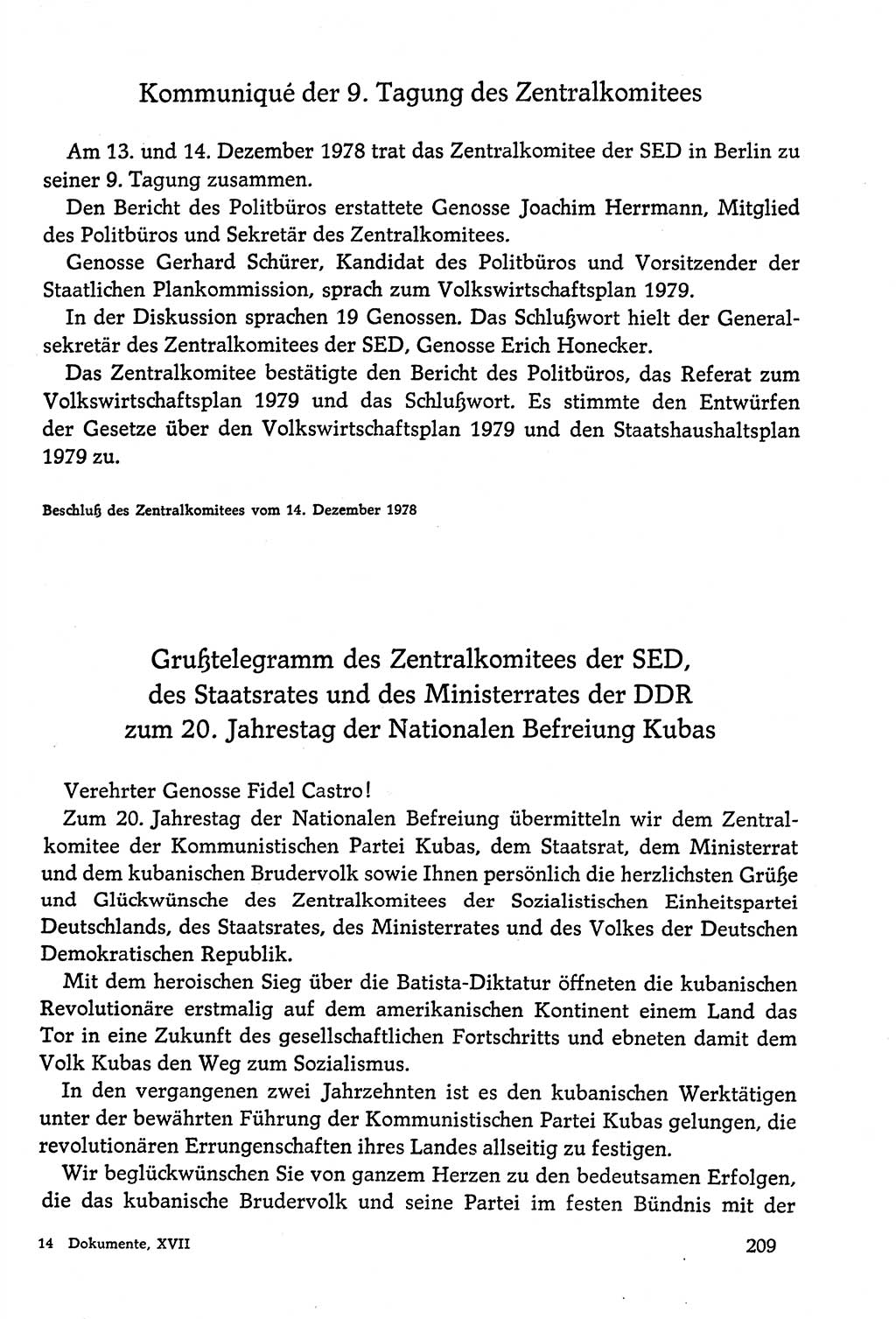 Dokumente der Sozialistischen Einheitspartei Deutschlands (SED) [Deutsche Demokratische Republik (DDR)] 1978-1979, Seite 209 (Dok. SED DDR 1978-1979, S. 209)