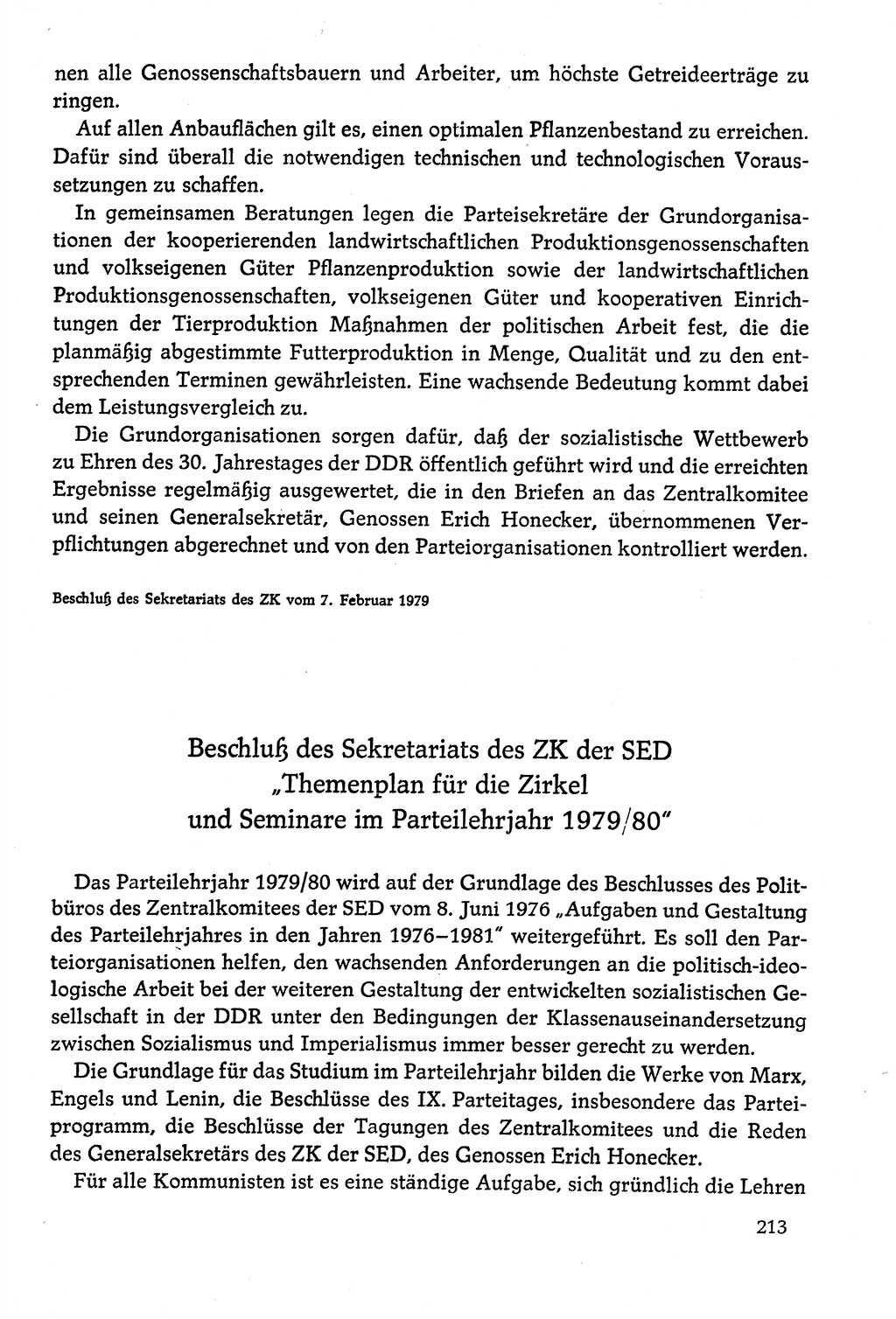 Dokumente der Sozialistischen Einheitspartei Deutschlands (SED) [Deutsche Demokratische Republik (DDR)] 1978-1979, Seite 213 (Dok. SED DDR 1978-1979, S. 213)