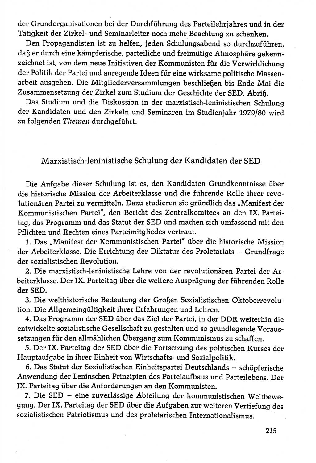 Dokumente der Sozialistischen Einheitspartei Deutschlands (SED) [Deutsche Demokratische Republik (DDR)] 1978-1979, Seite 215 (Dok. SED DDR 1978-1979, S. 215)