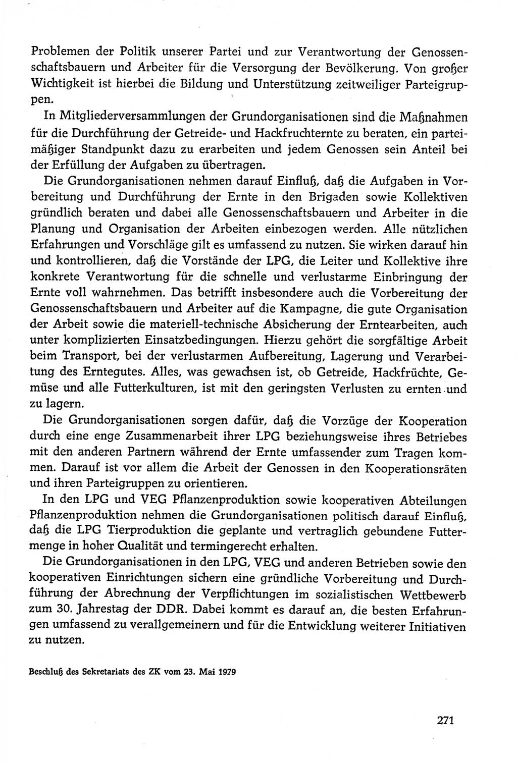 Dokumente der Sozialistischen Einheitspartei Deutschlands (SED) [Deutsche Demokratische Republik (DDR)] 1978-1979, Seite 271 (Dok. SED DDR 1978-1979, S. 271)