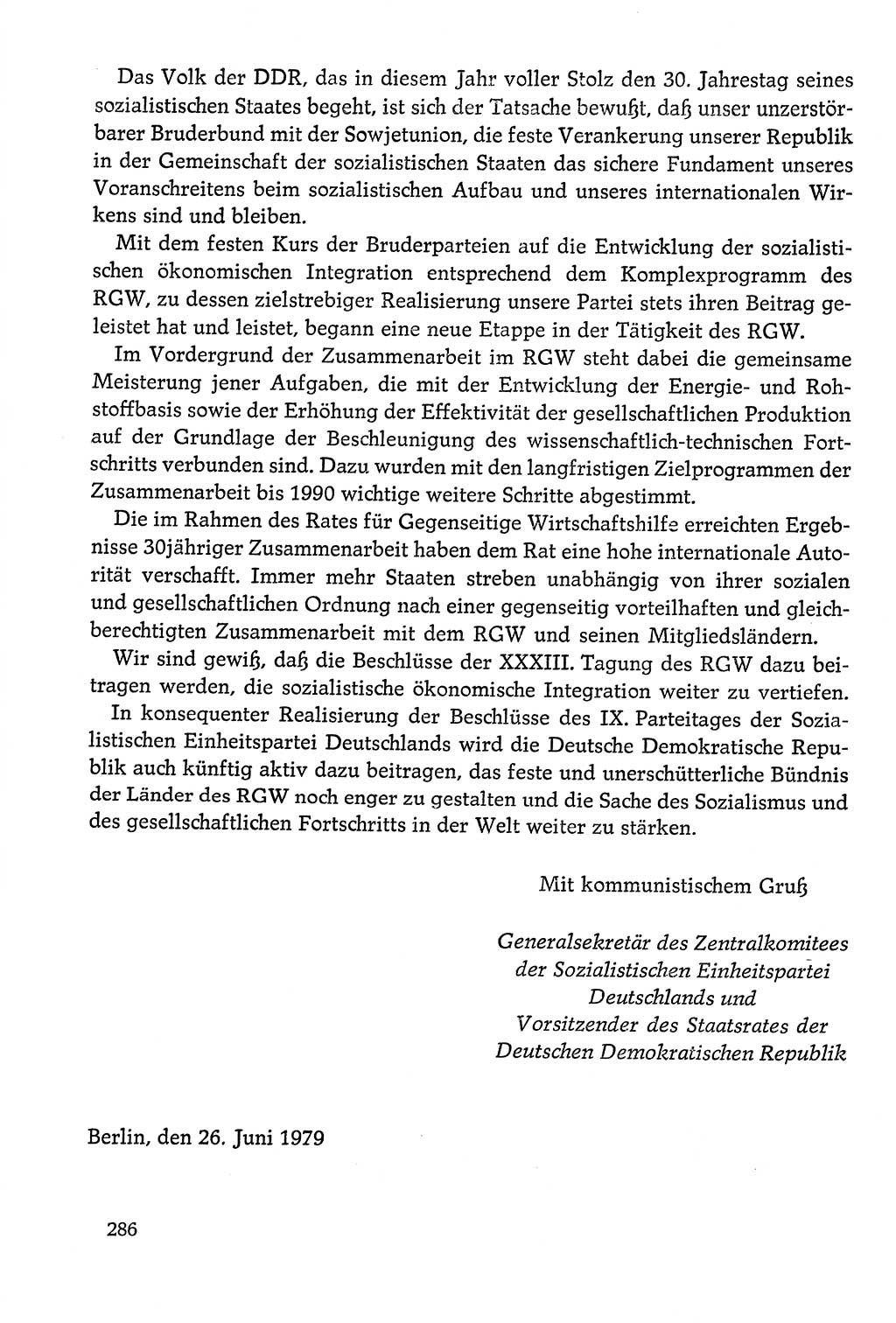 Dokumente der Sozialistischen Einheitspartei Deutschlands (SED) [Deutsche Demokratische Republik (DDR)] 1978-1979, Seite 286 (Dok. SED DDR 1978-1979, S. 286)
