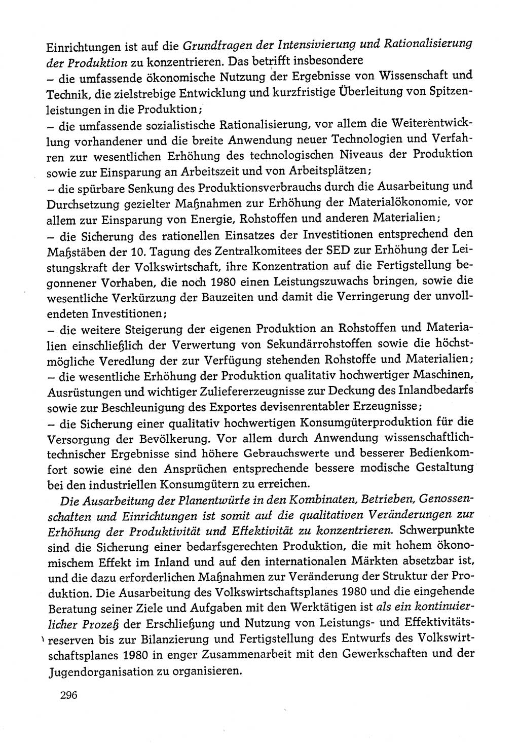 Dokumente der Sozialistischen Einheitspartei Deutschlands (SED) [Deutsche Demokratische Republik (DDR)] 1978-1979, Seite 296 (Dok. SED DDR 1978-1979, S. 296)