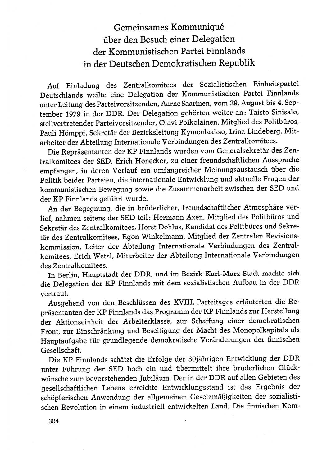 Dokumente der Sozialistischen Einheitspartei Deutschlands (SED) [Deutsche Demokratische Republik (DDR)] 1978-1979, Seite 304 (Dok. SED DDR 1978-1979, S. 304)
