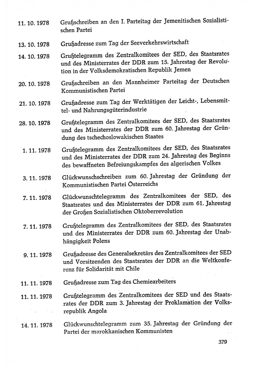 Dokumente der Sozialistischen Einheitspartei Deutschlands (SED) [Deutsche Demokratische Republik (DDR)] 1978-1979, Seite 379 (Dok. SED DDR 1978-1979, S. 379)