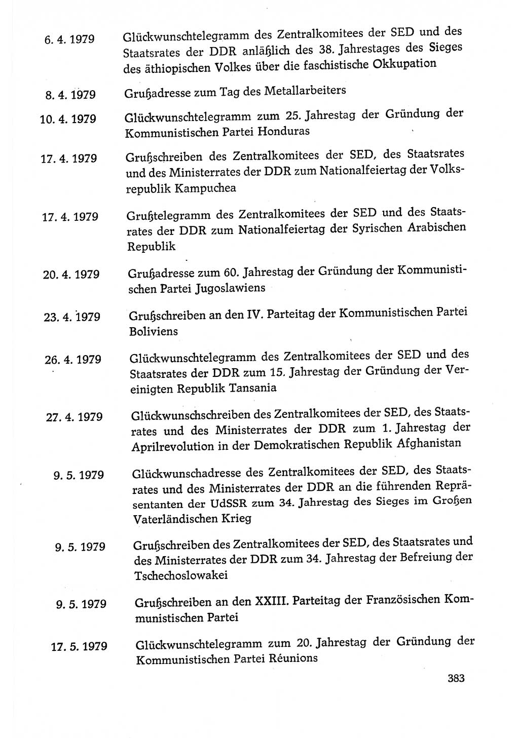 Dokumente der Sozialistischen Einheitspartei Deutschlands (SED) [Deutsche Demokratische Republik (DDR)] 1978-1979, Seite 383 (Dok. SED DDR 1978-1979, S. 383)