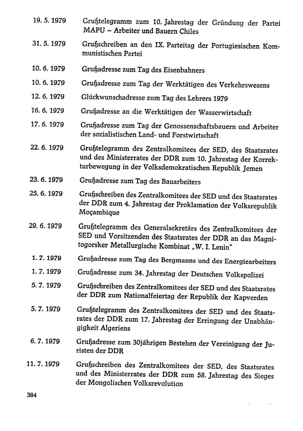 Dokumente der Sozialistischen Einheitspartei Deutschlands (SED) [Deutsche Demokratische Republik (DDR)] 1978-1979, Seite 384 (Dok. SED DDR 1978-1979, S. 384)