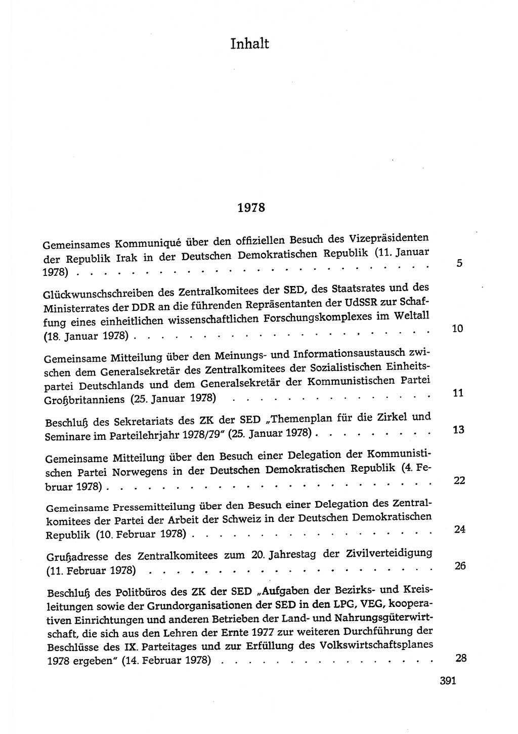 Dokumente der Sozialistischen Einheitspartei Deutschlands (SED) [Deutsche Demokratische Republik (DDR)] 1978-1979, Seite 391 (Dok. SED DDR 1978-1979, S. 391)