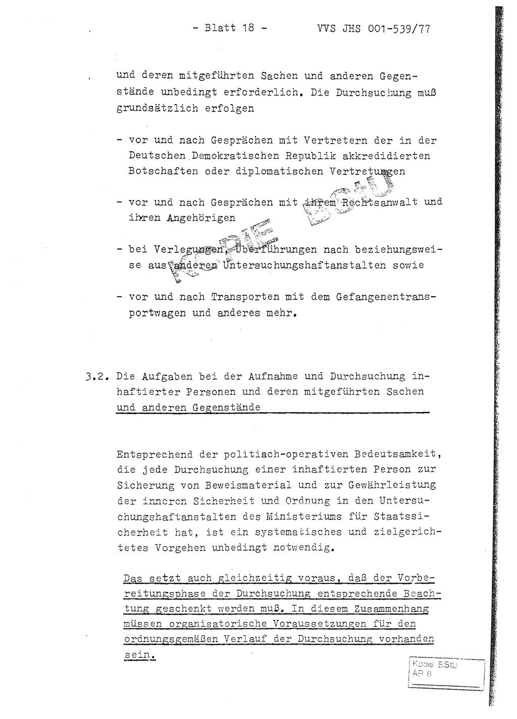 Fachschulabschlußarbeit Hauptmann Dietrich Jung (Abt. ⅩⅣ), Leutnant Klaus Klötzner (Abt. ⅩⅣ), Ministerium für Staatssicherheit (MfS) [Deutsche Demokratische Republik (DDR)], Juristische Hochschule (JHS), Vertrauliche Verschlußsache (VVS) 001-539/77, Potsdam 1978, Seite 18 (FS-Abschl.-Arb. MfS DDR JHS VVS 001-539/77 1978, S. 18)
