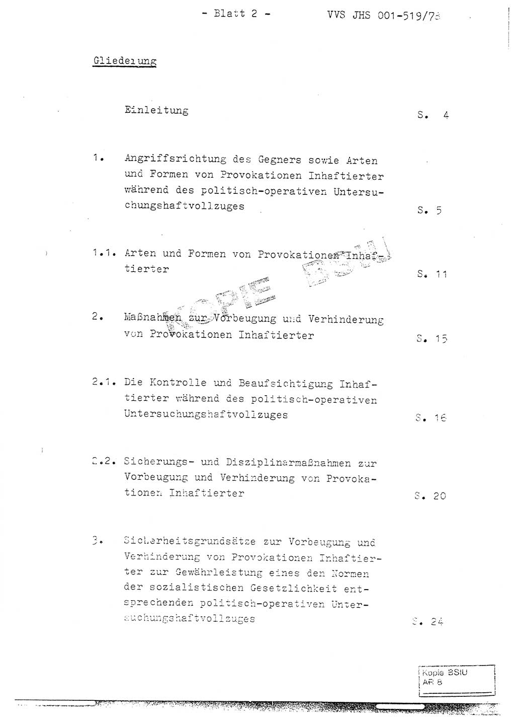 Fachschulabschlußarbeit Hauptmann Alfons Lützelberger (Abt. ⅩⅣ), Ministerium für Staatssicherheit (MfS) [Deutsche Demokratische Republik (DDR)], Juristische Hochschule (JHS), Vertrauliche Verschlußsache (VVS) 001-519/78, Potsdam 1978, Blatt 2 (FS-Abschl.-Arb. MfS DDR JHS VVS 001-519/78 1978, Bl. 2)