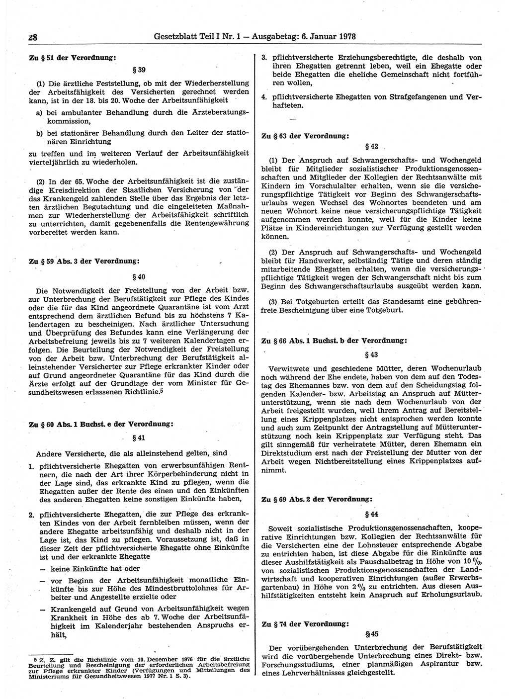 Gesetzblatt (GBl.) der Deutschen Demokratischen Republik (DDR) Teil Ⅰ 1978, Seite 28 (GBl. DDR Ⅰ 1978, S. 28)