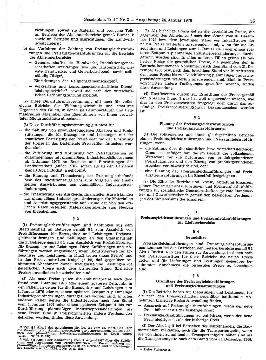 Gesetzblatt (GBl.) der Deutschen Demokratischen Republik (DDR) Teil Ⅰ 1978, Seite 55 (GBl. DDR Ⅰ 1978, S. 55)