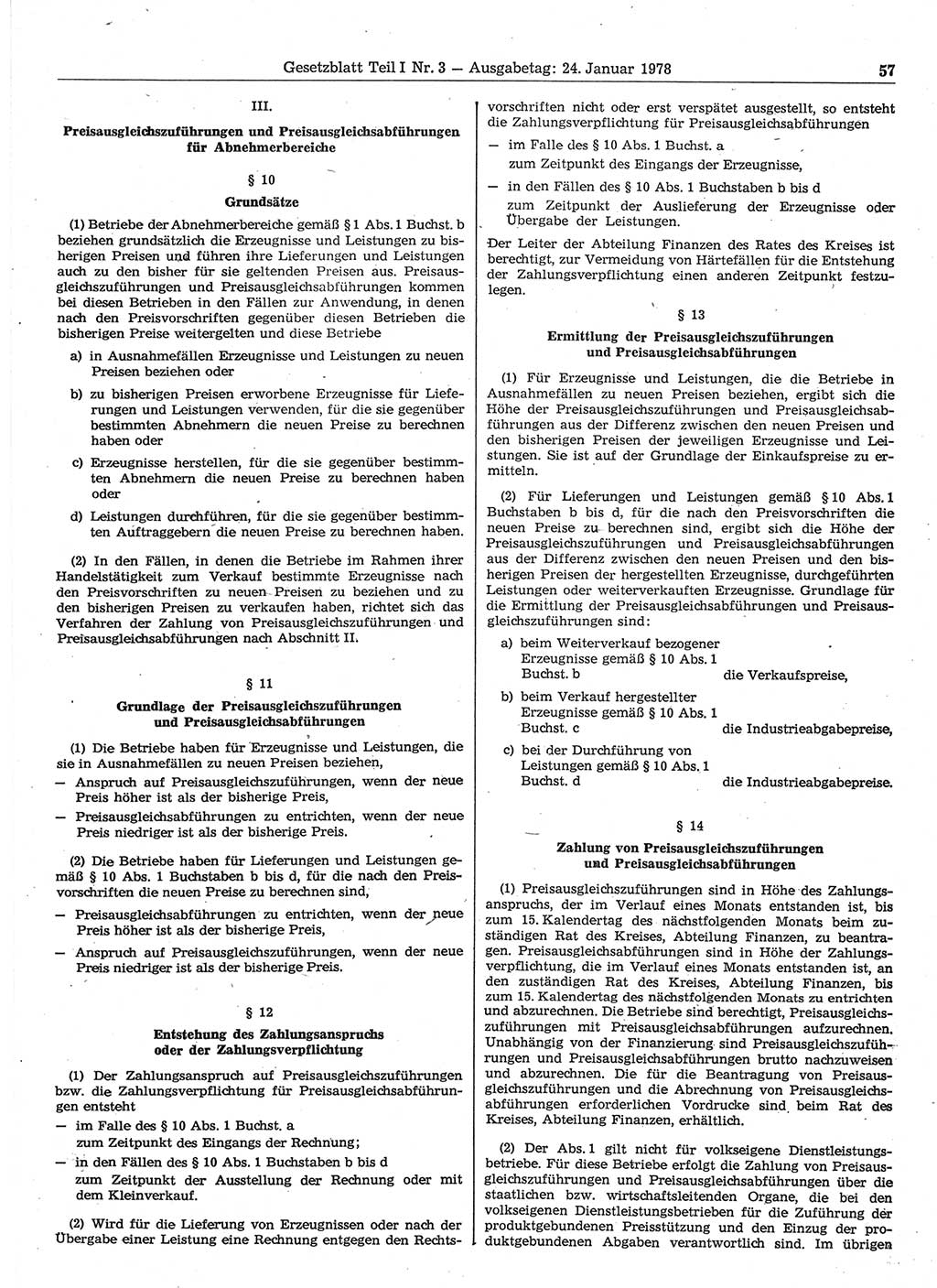 Gesetzblatt (GBl.) der Deutschen Demokratischen Republik (DDR) Teil Ⅰ 1978, Seite 57 (GBl. DDR Ⅰ 1978, S. 57)