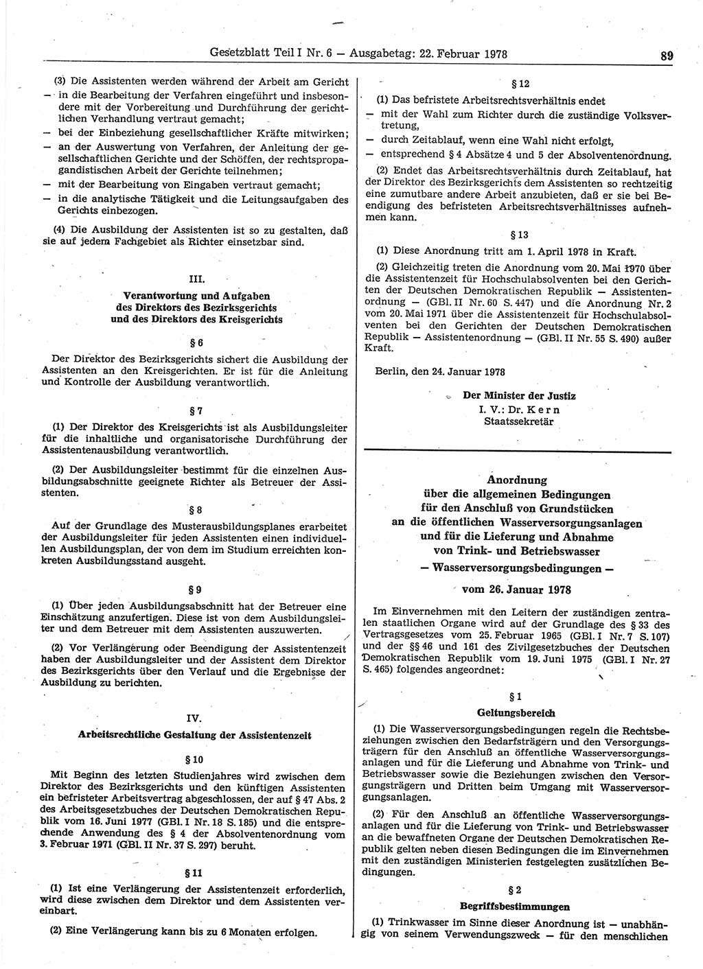 Gesetzblatt (GBl.) der Deutschen Demokratischen Republik (DDR) Teil Ⅰ 1978, Seite 89 (GBl. DDR Ⅰ 1978, S. 89)