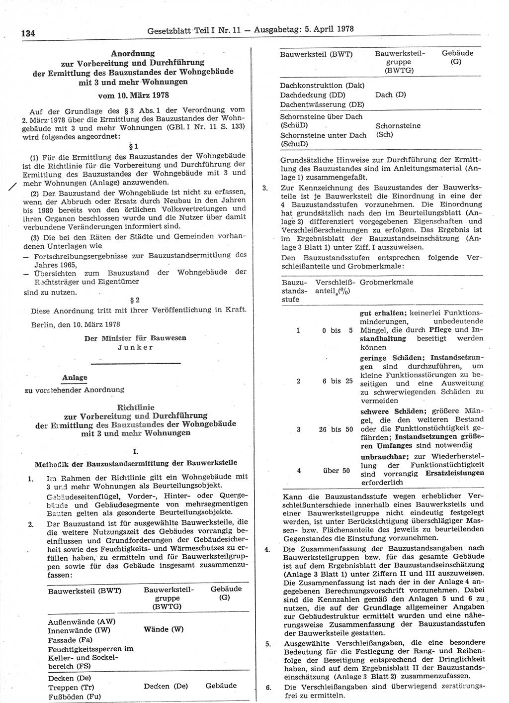 Gesetzblatt (GBl.) der Deutschen Demokratischen Republik (DDR) Teil Ⅰ 1978, Seite 134 (GBl. DDR Ⅰ 1978, S. 134)