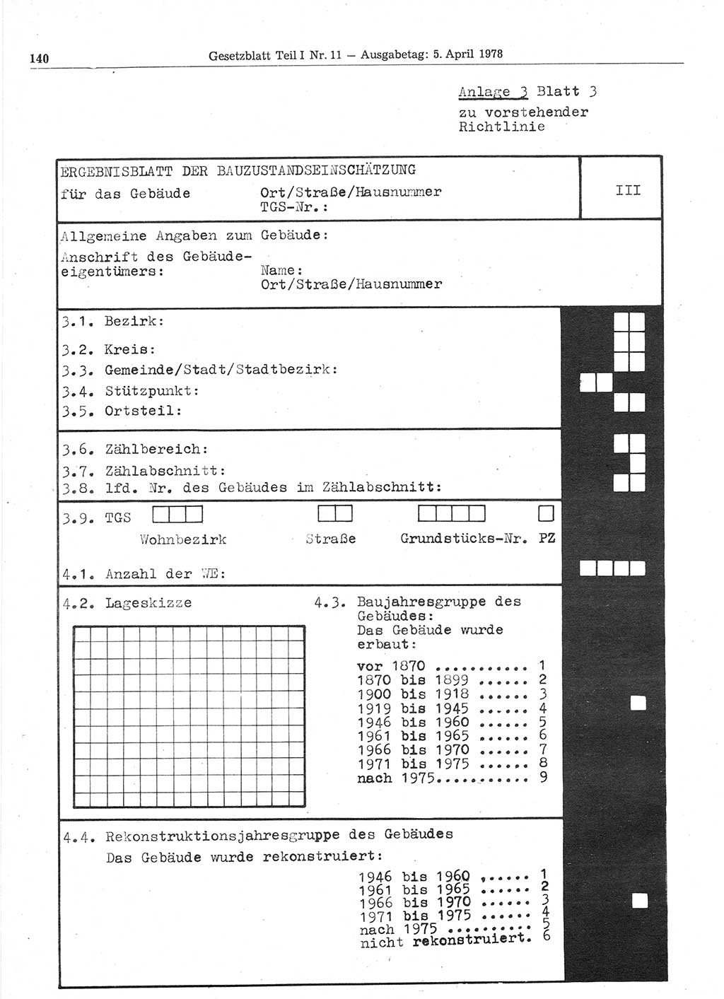 Gesetzblatt (GBl.) der Deutschen Demokratischen Republik (DDR) Teil Ⅰ 1978, Seite 140 (GBl. DDR Ⅰ 1978, S. 140)