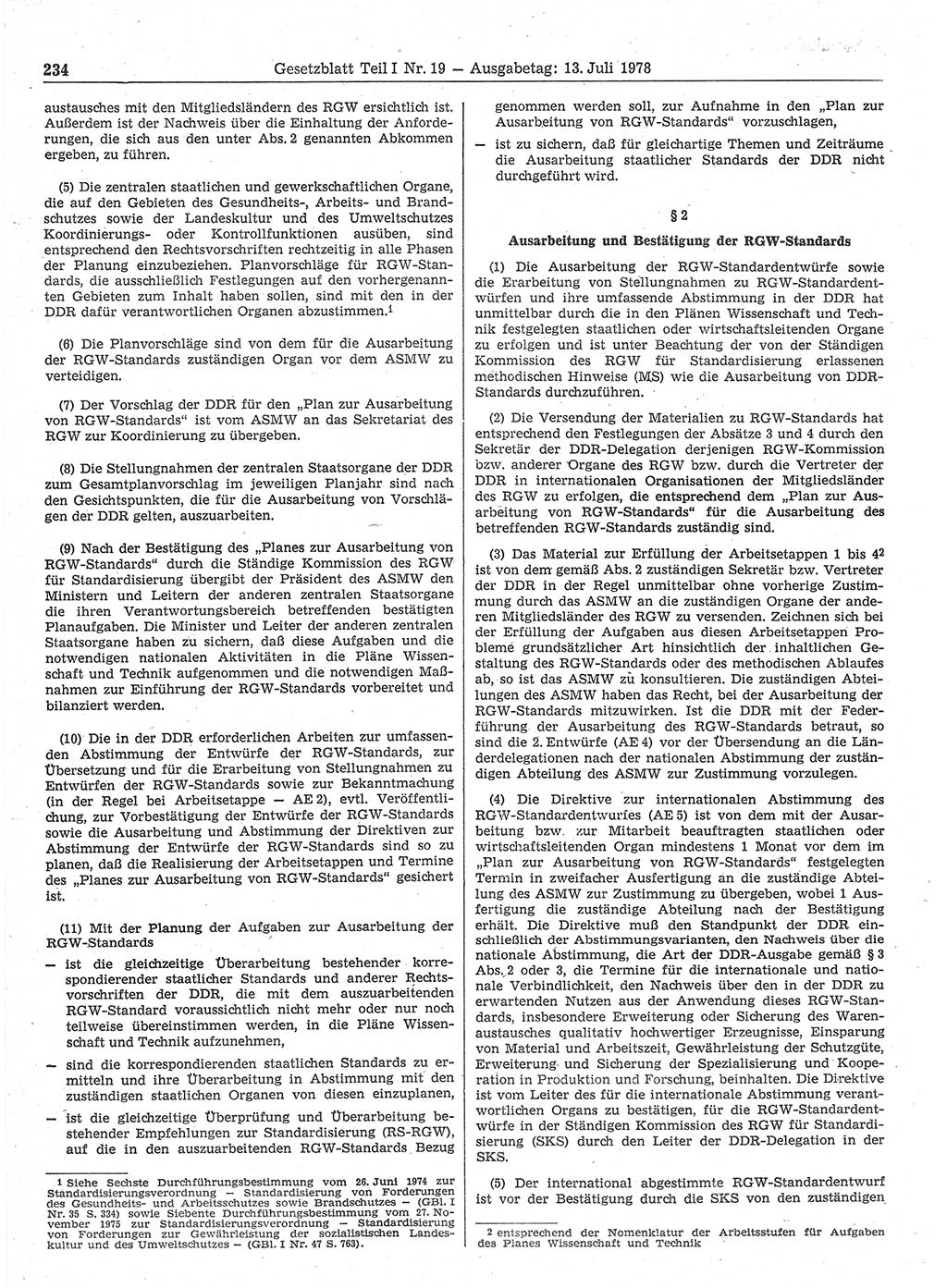 Gesetzblatt (GBl.) der Deutschen Demokratischen Republik (DDR) Teil Ⅰ 1978, Seite 234 (GBl. DDR Ⅰ 1978, S. 234)