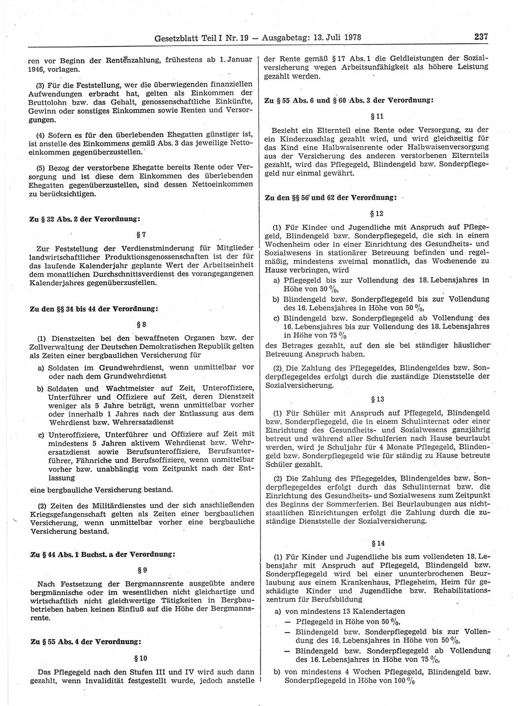 Gesetzblatt (GBl.) der Deutschen Demokratischen Republik (DDR) Teil Ⅰ 1978, Seite 237 (GBl. DDR Ⅰ 1978, S. 237)