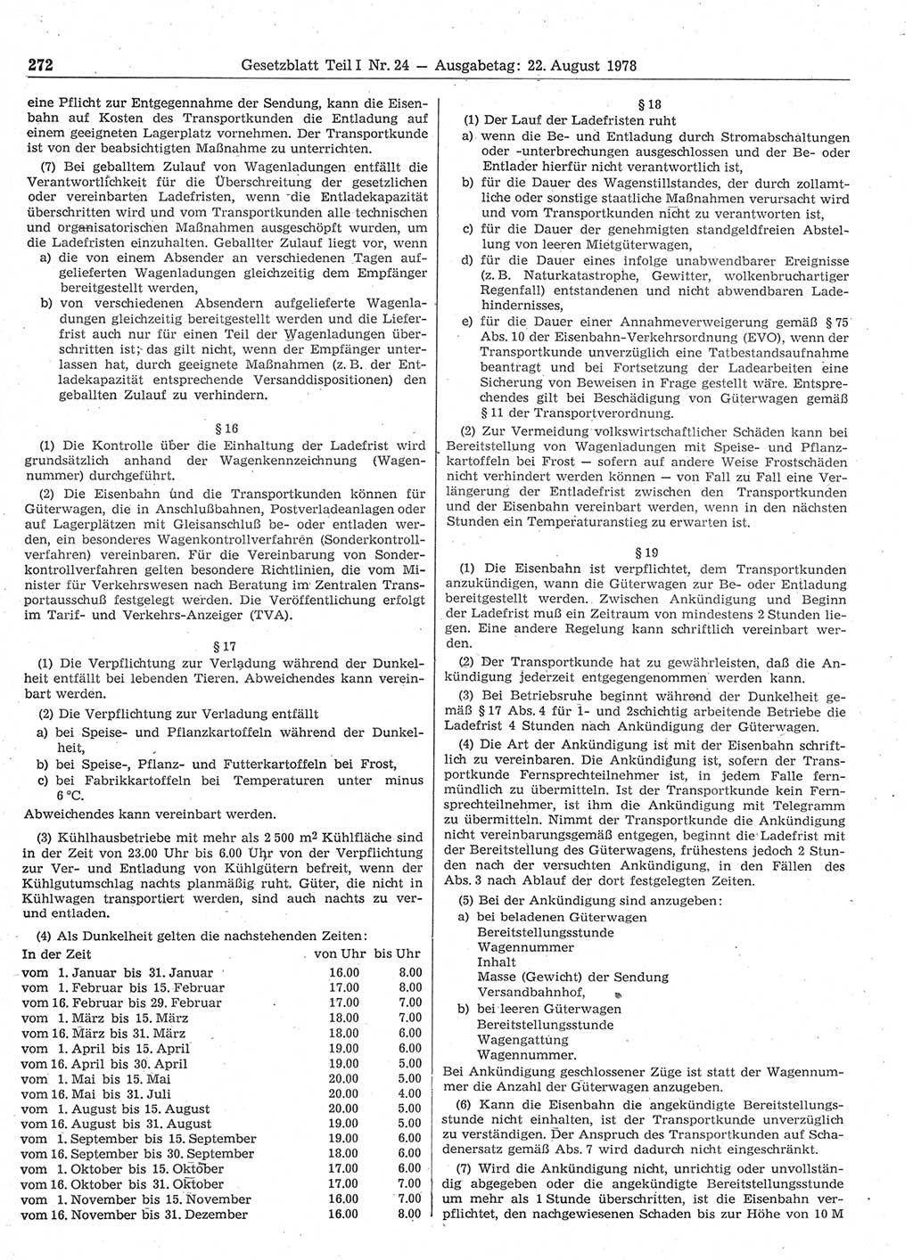Gesetzblatt (GBl.) der Deutschen Demokratischen Republik (DDR) Teil Ⅰ 1978, Seite 272 (GBl. DDR Ⅰ 1978, S. 272)