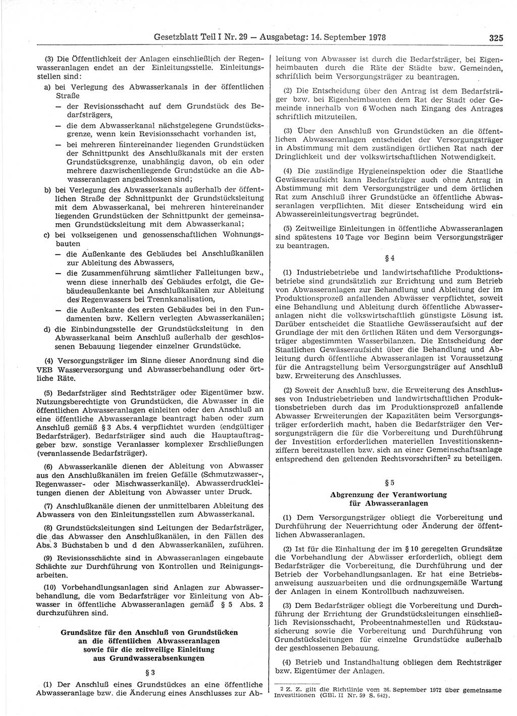 Gesetzblatt (GBl.) der Deutschen Demokratischen Republik (DDR) Teil Ⅰ 1978, Seite 325 (GBl. DDR Ⅰ 1978, S. 325)