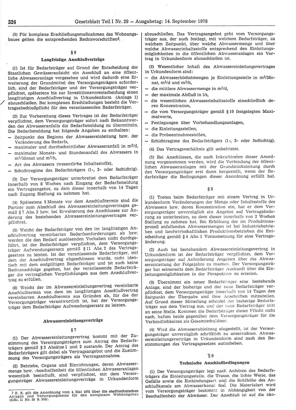 Gesetzblatt (GBl.) der Deutschen Demokratischen Republik (DDR) Teil Ⅰ 1978, Seite 326 (GBl. DDR Ⅰ 1978, S. 326)